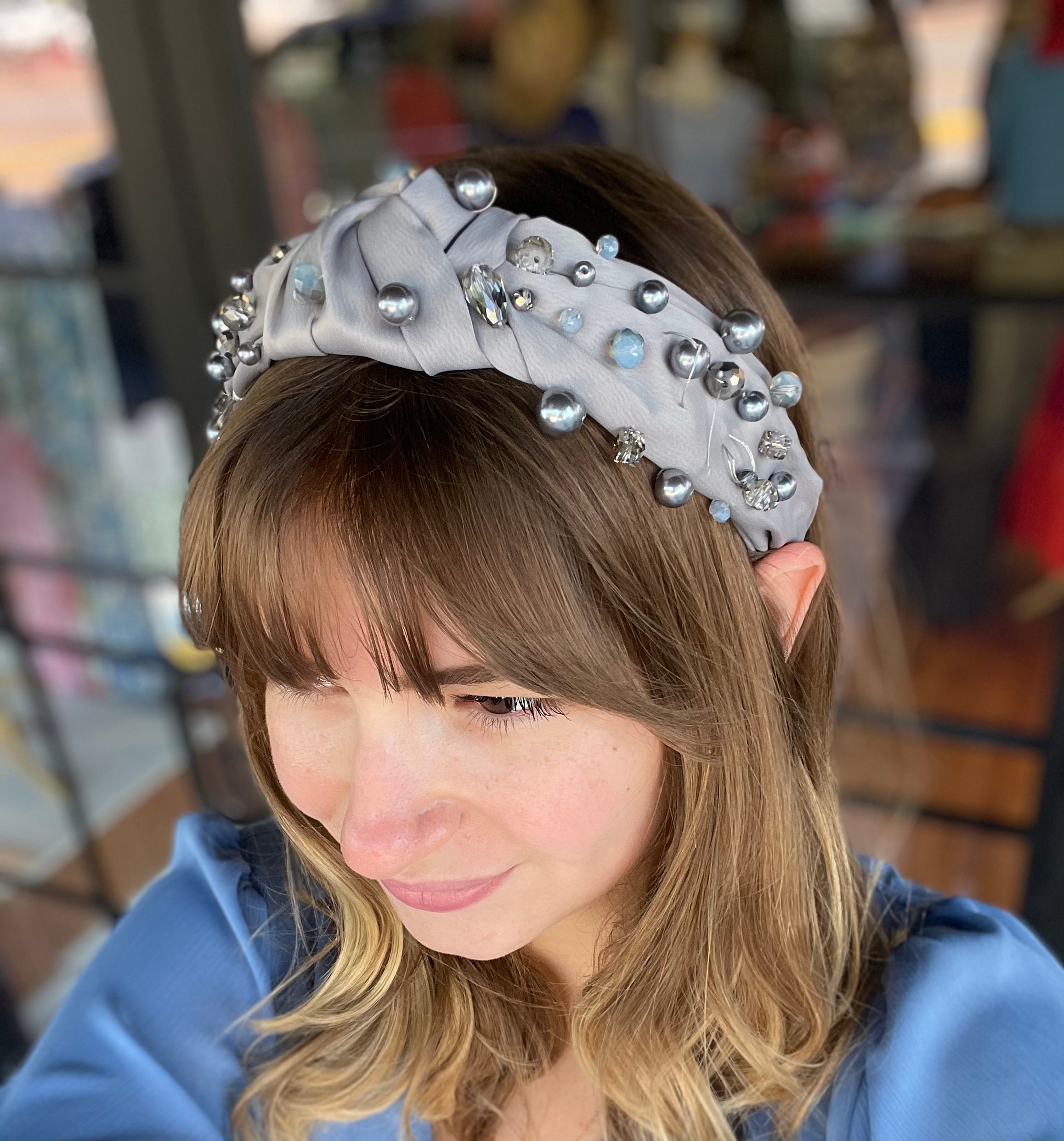 The Pearls & Bling Headband - Silver