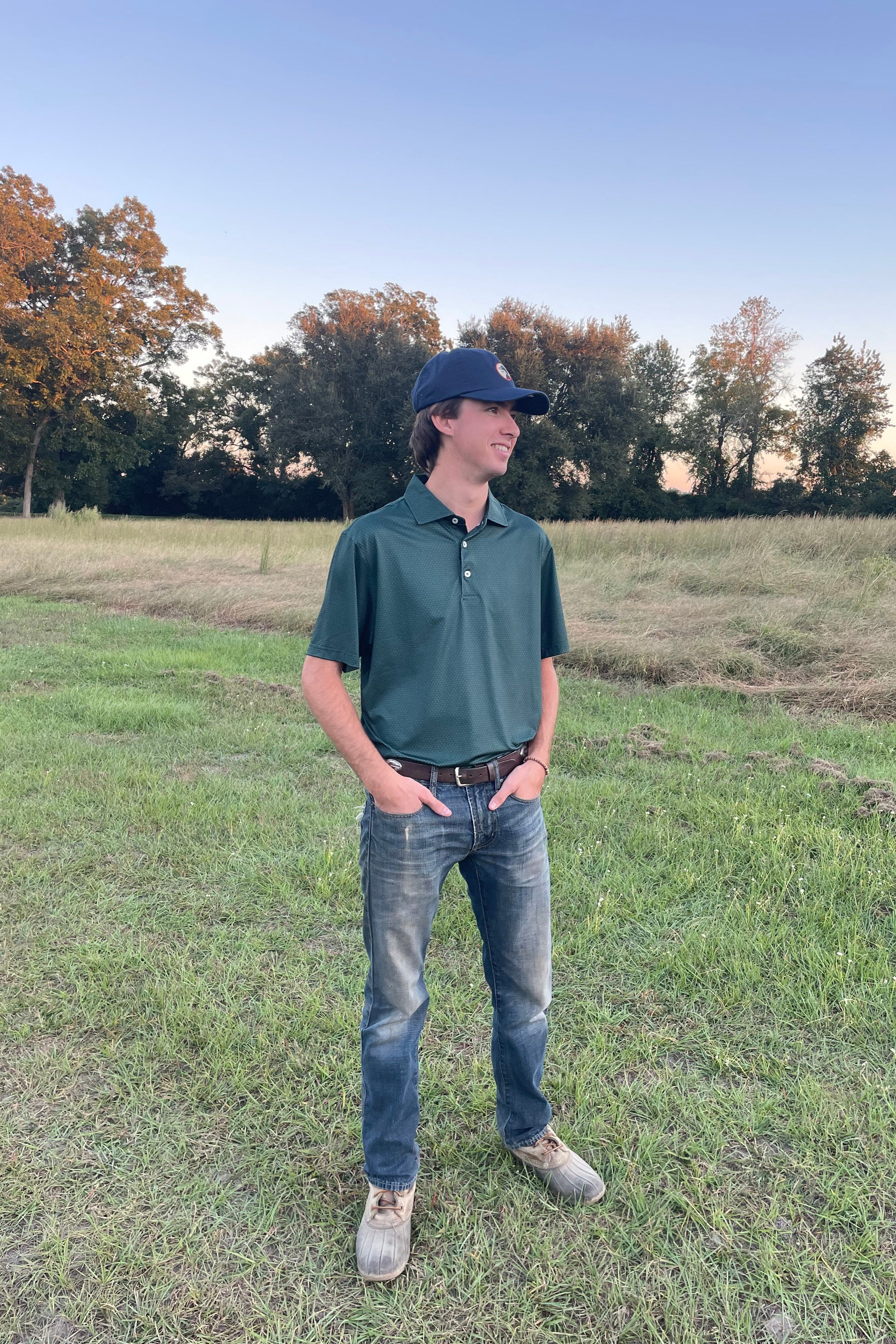 Rivers & Bridge Performance Polo (Hunter Green/Silver)