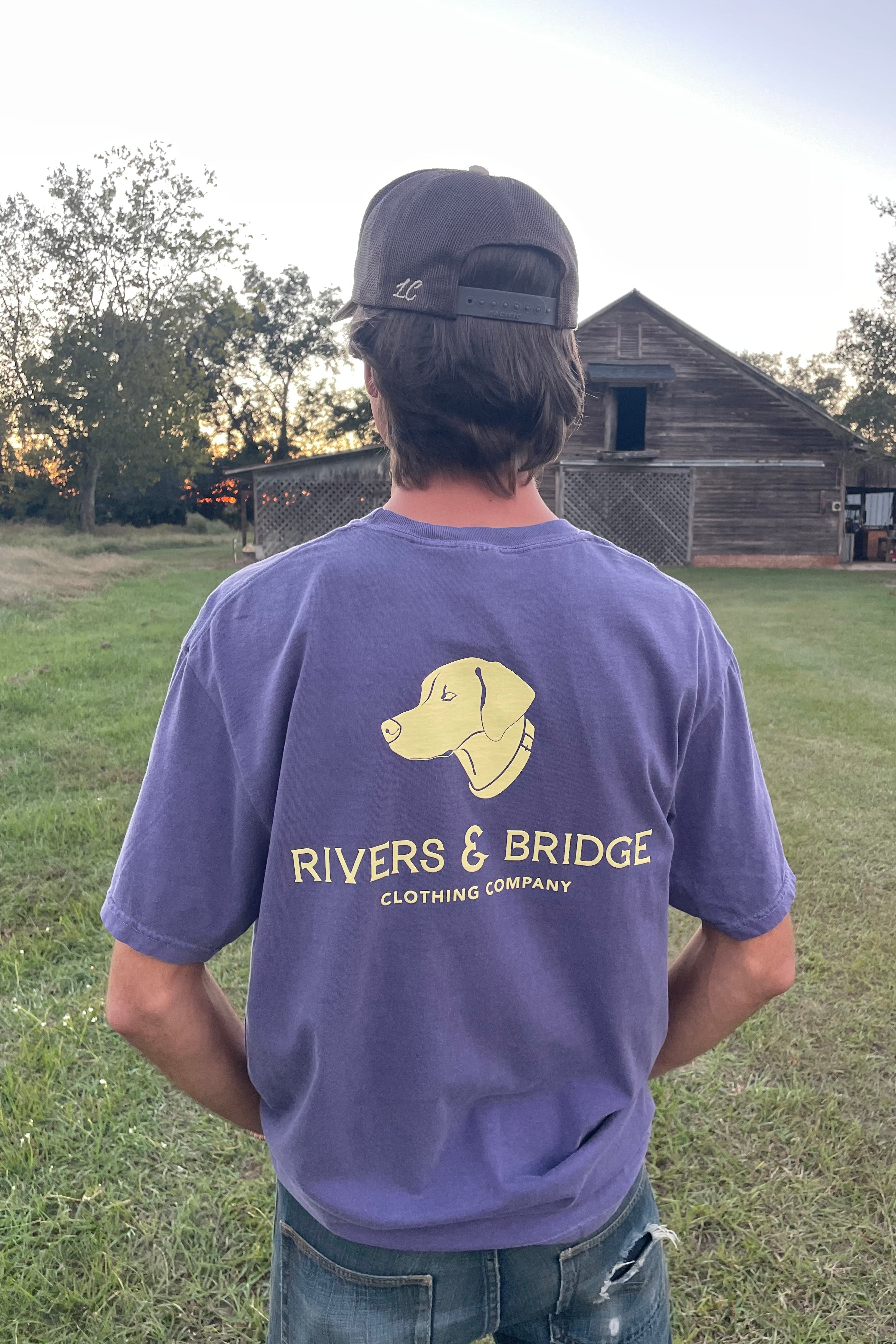 Rivers & Bridge Game Day Logo Tee (Purple/Gold) FINAL SALE