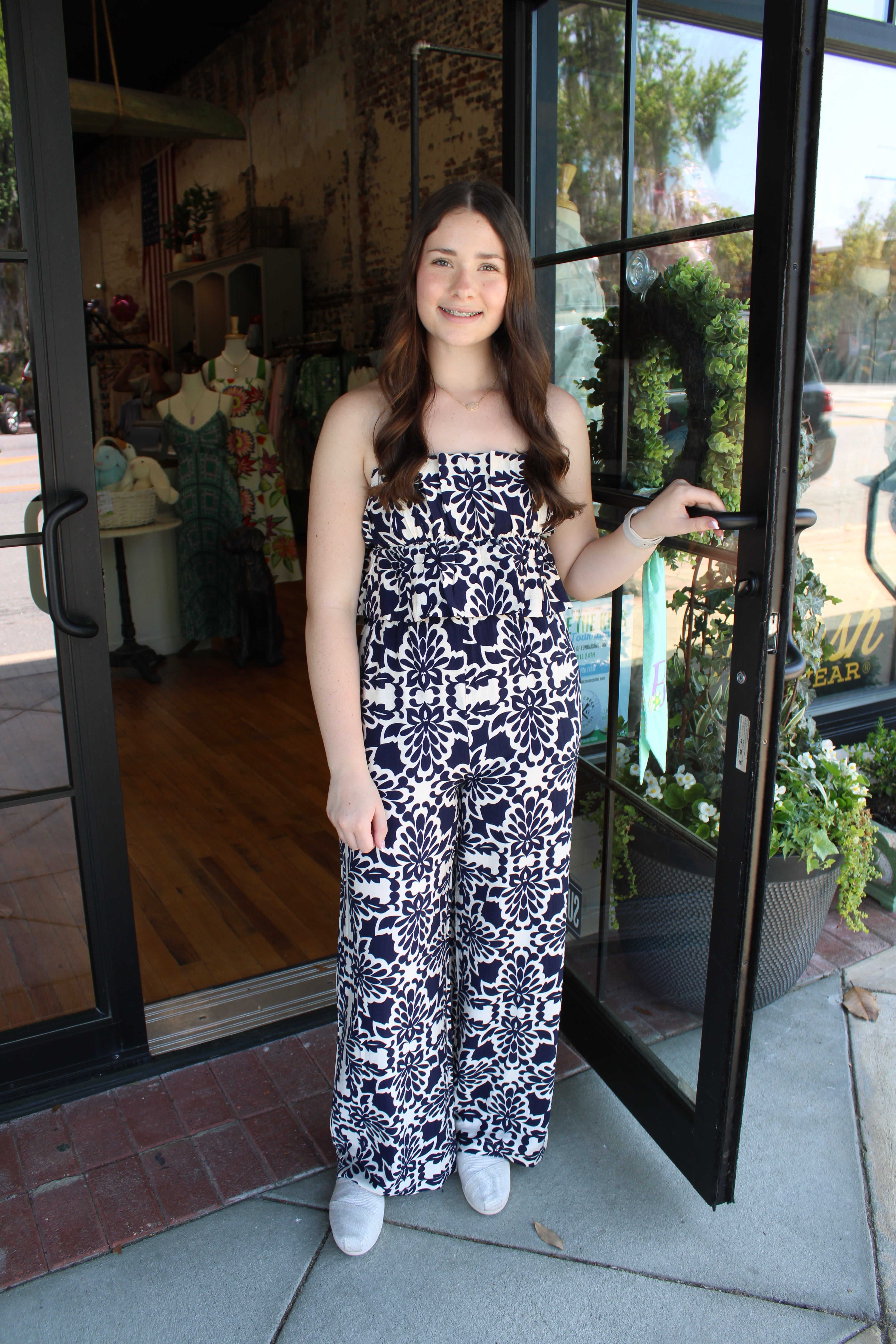 Stella Jumpsuit - Navy/Ivory