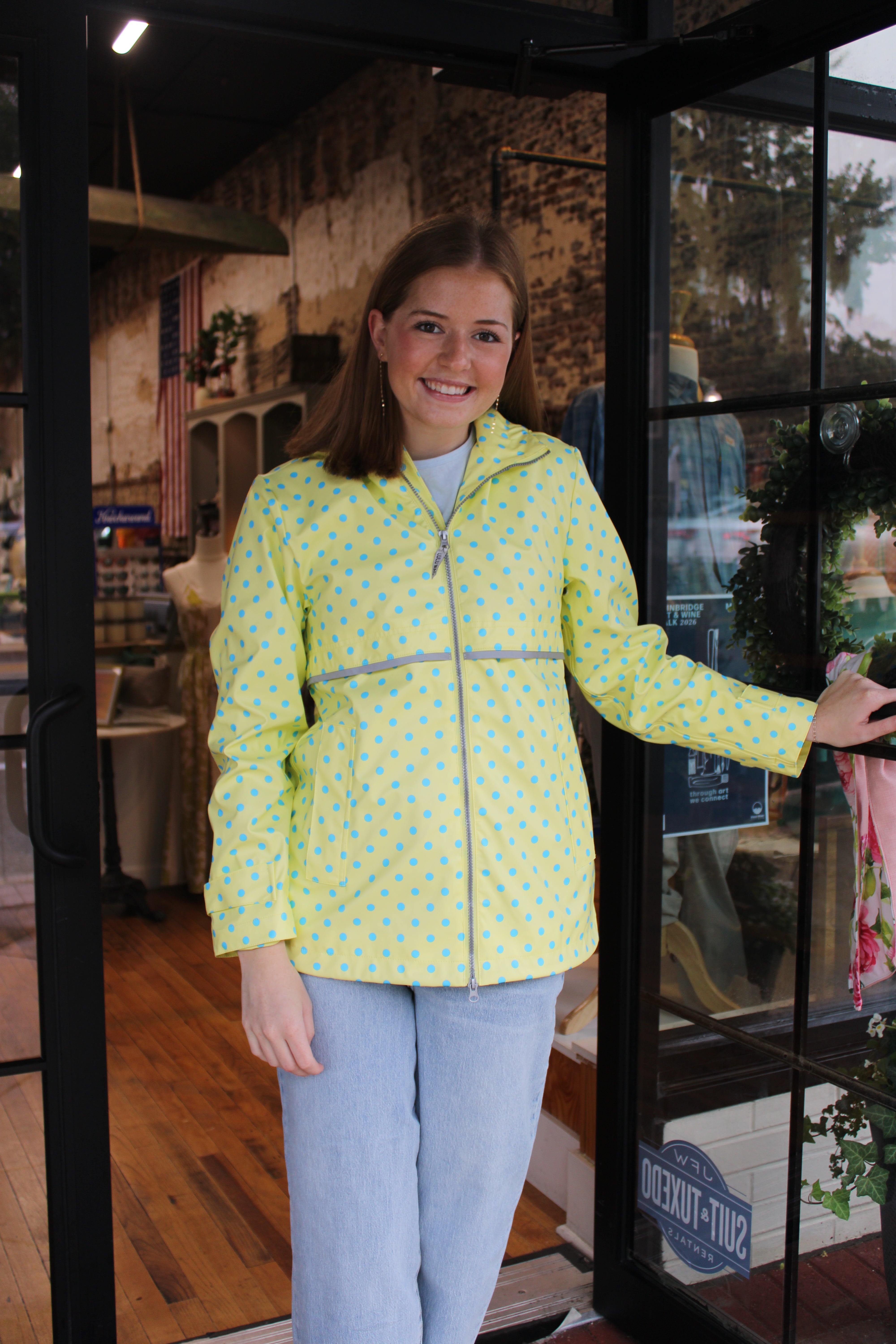 Lulu Mac Raincoat - Yellow w/ Blue