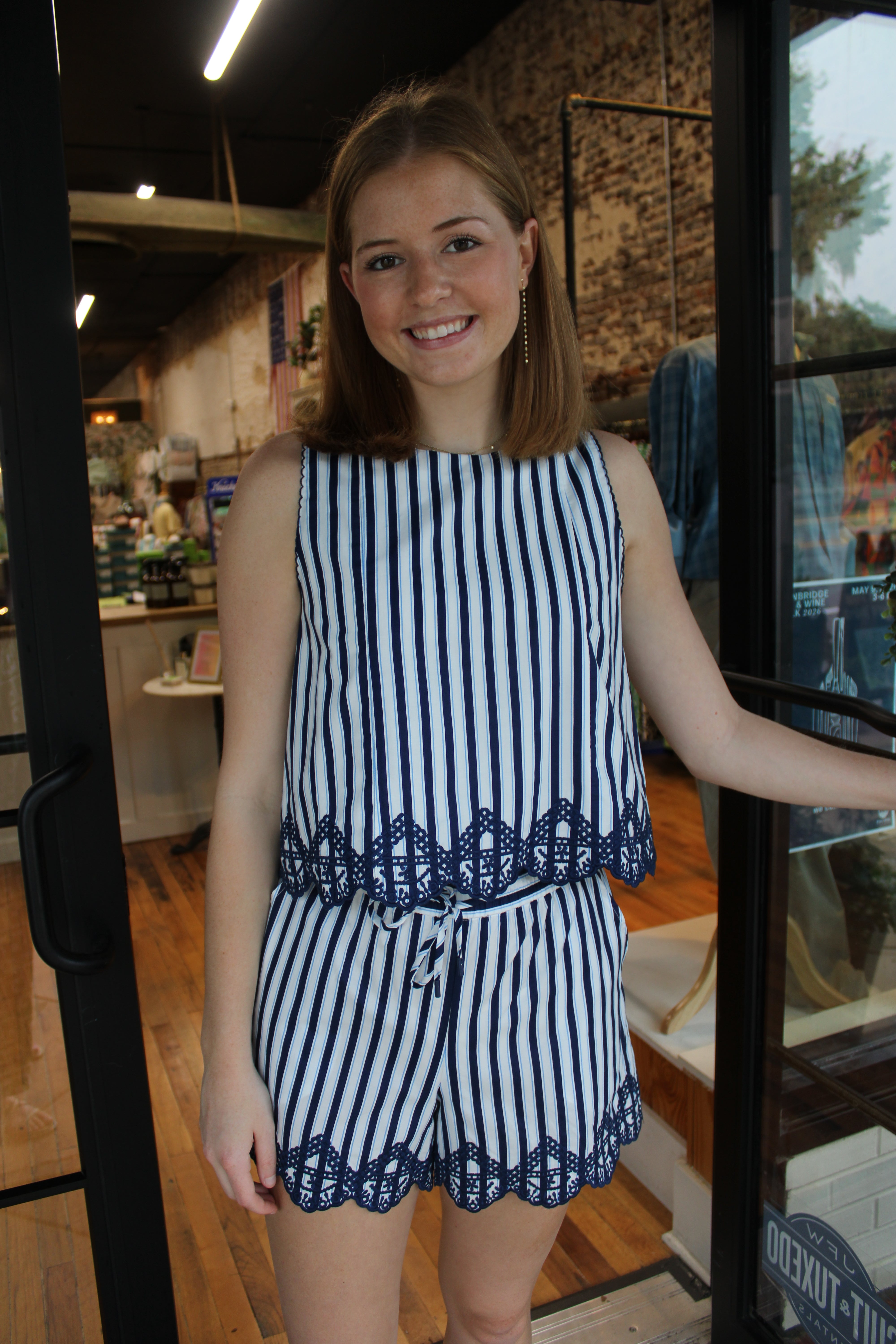 Lawson Top - Navy/White