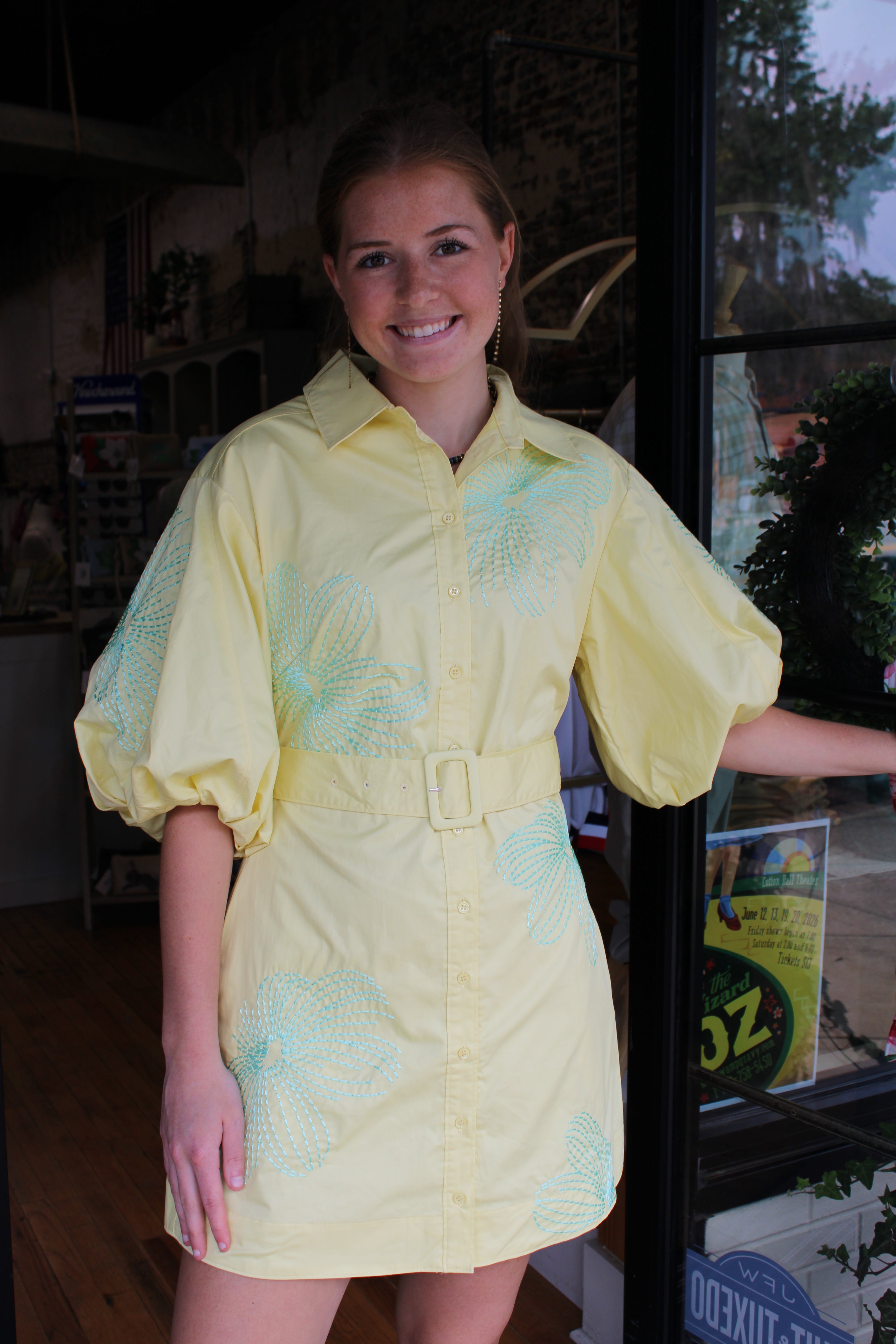 Sunny Dress - Acid Yellow/Beach Glass