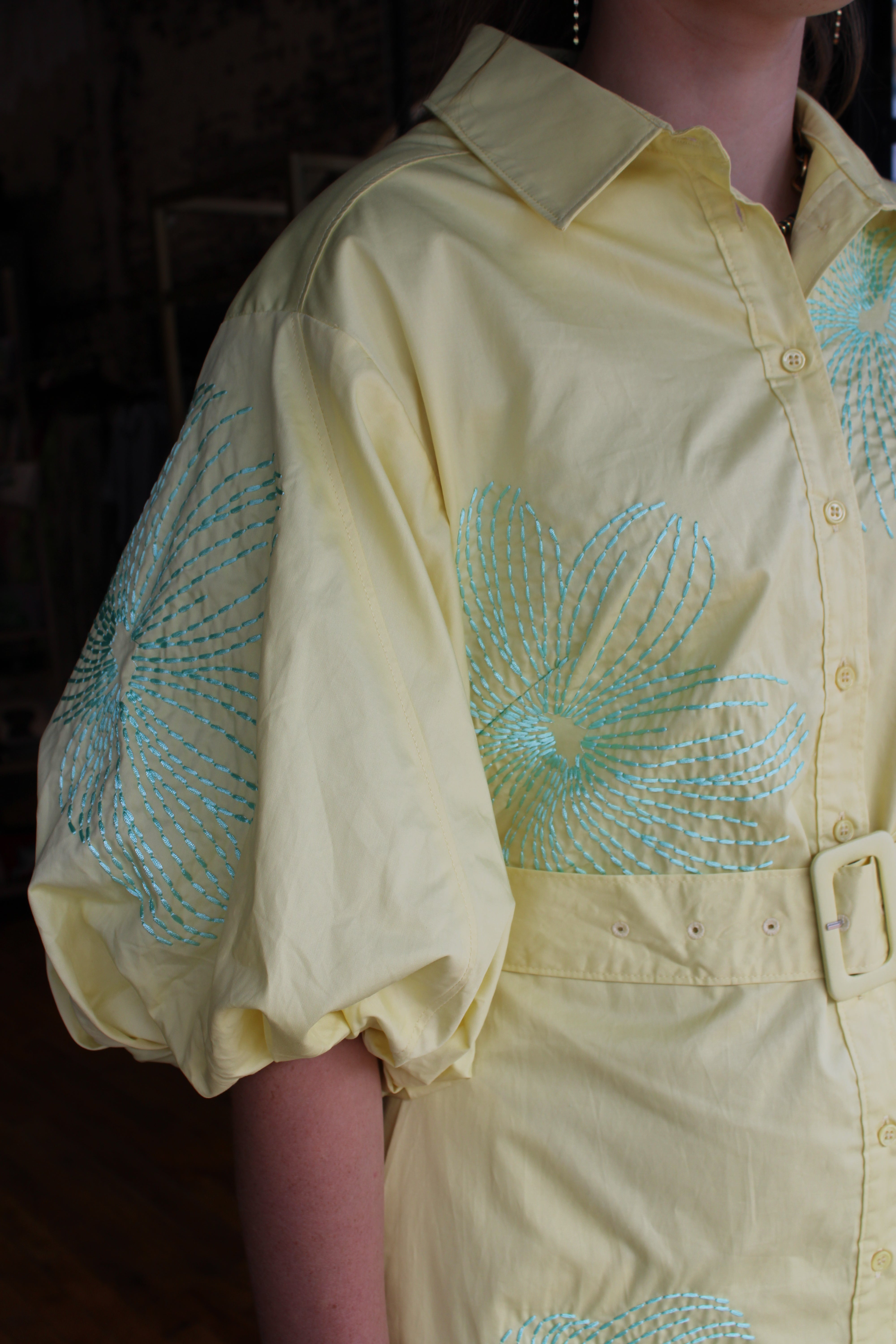 Sunny Dress - Acid Yellow/Beach Glass