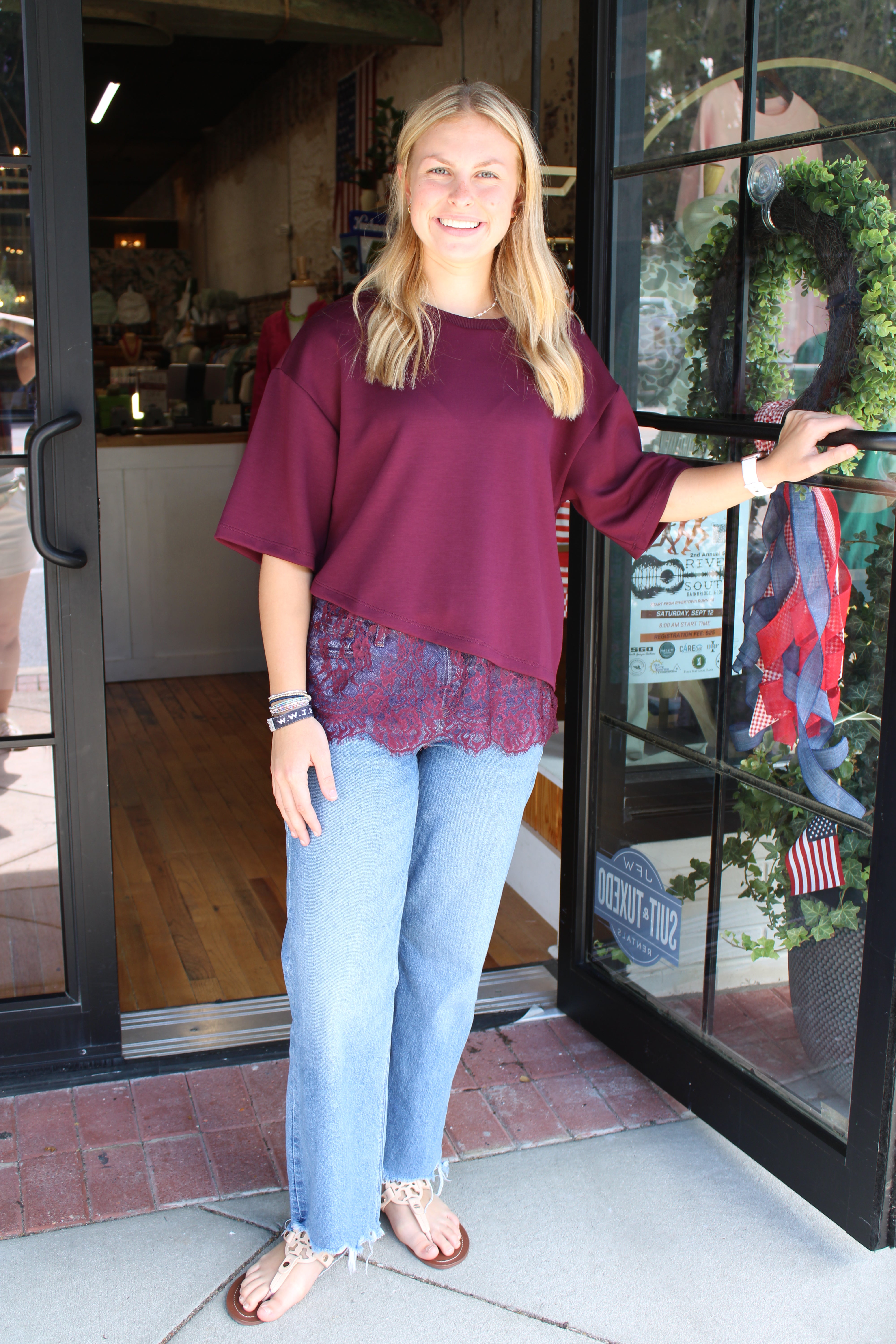 Flora Top - Burgundy