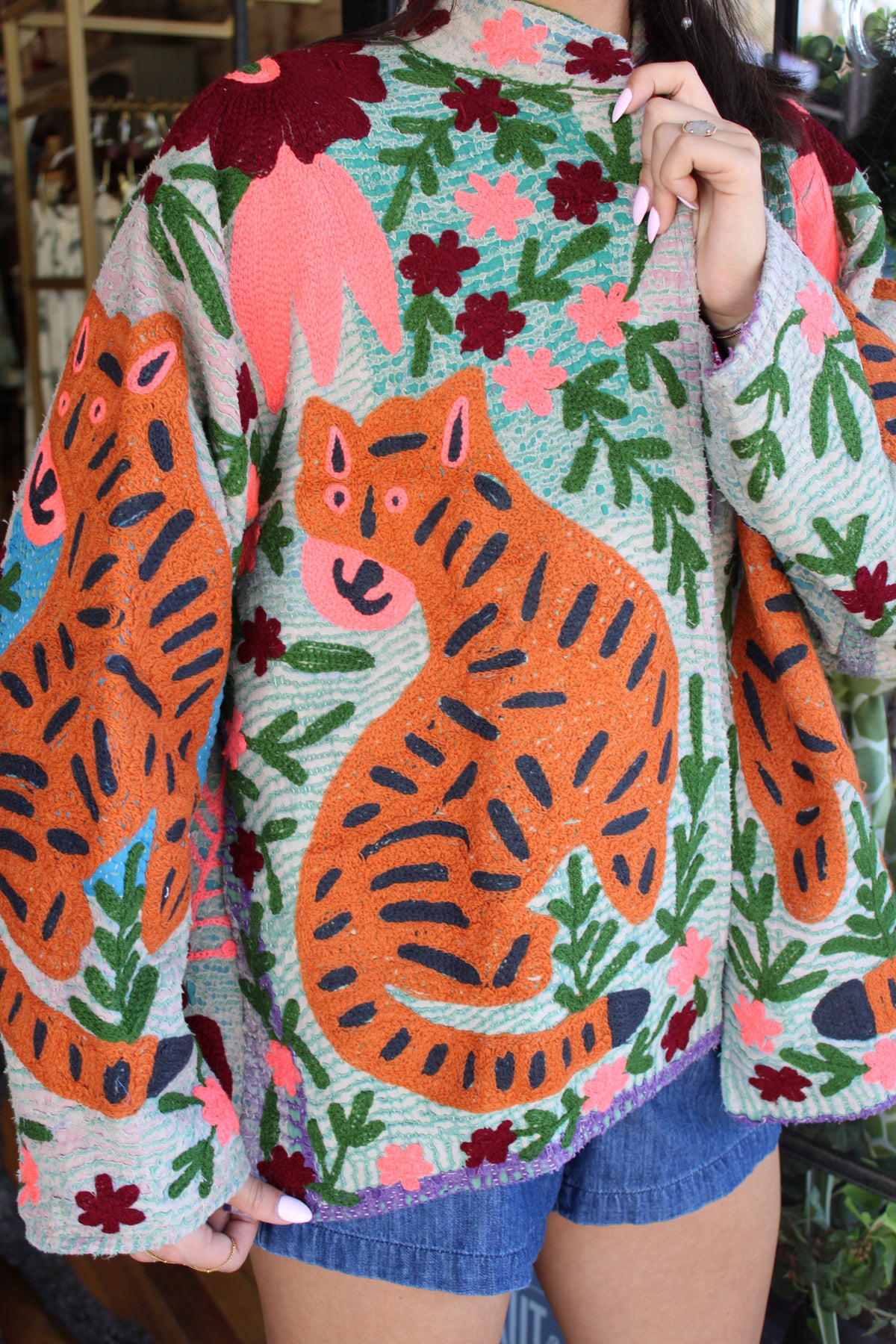 Embroidered Sari Tiger Jacket