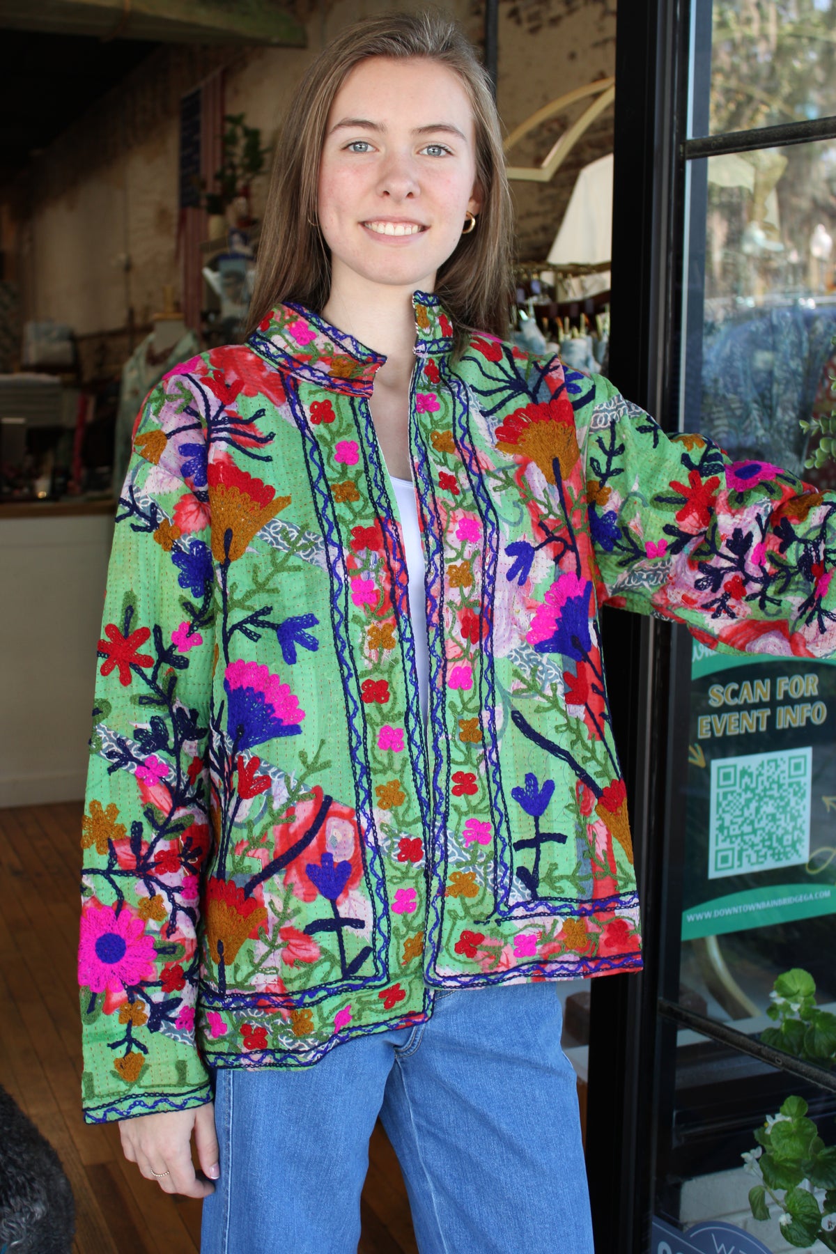 Embroidered Sari Floral Jacket