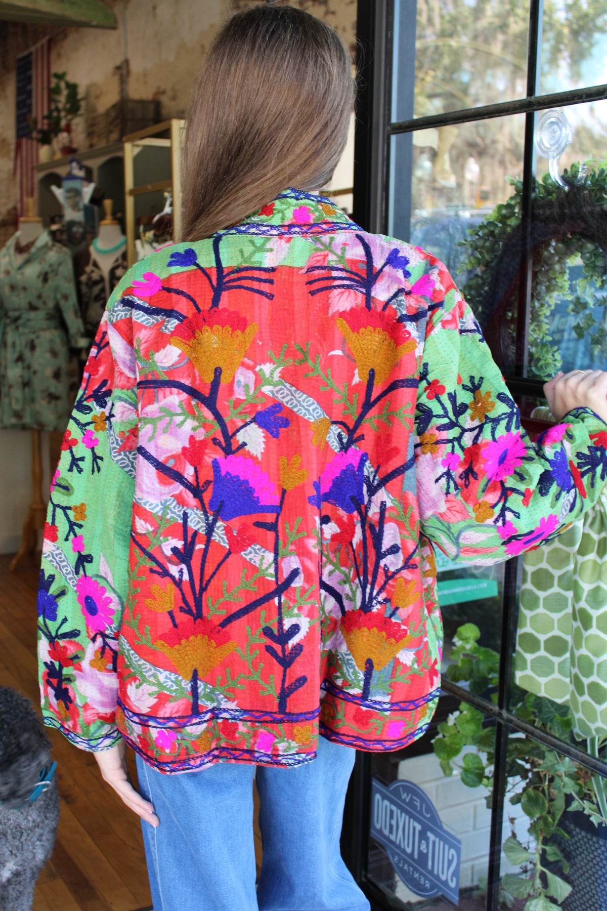 Embroidered Sari Floral Jacket