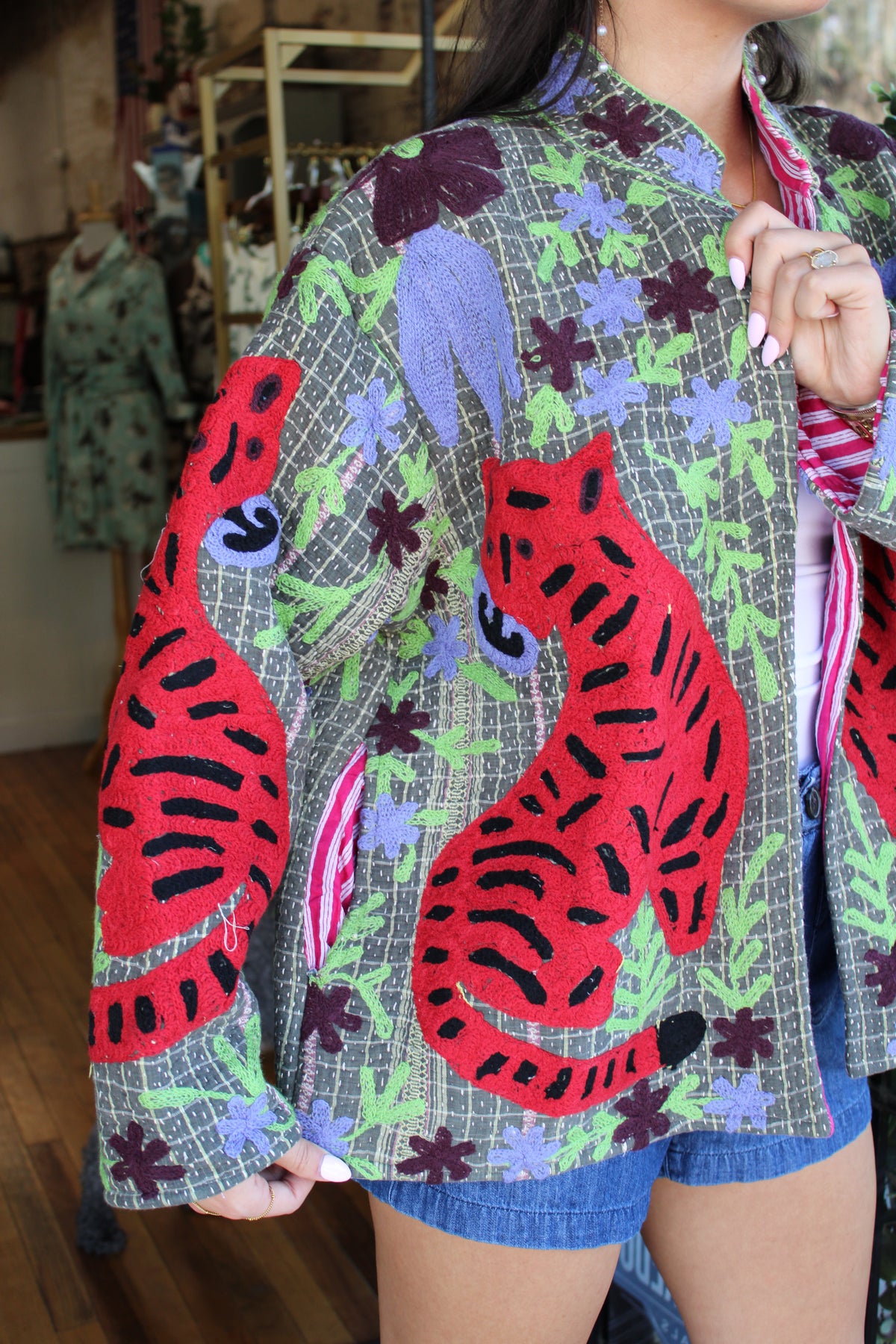 Embroidered Sari Tiger Jacket