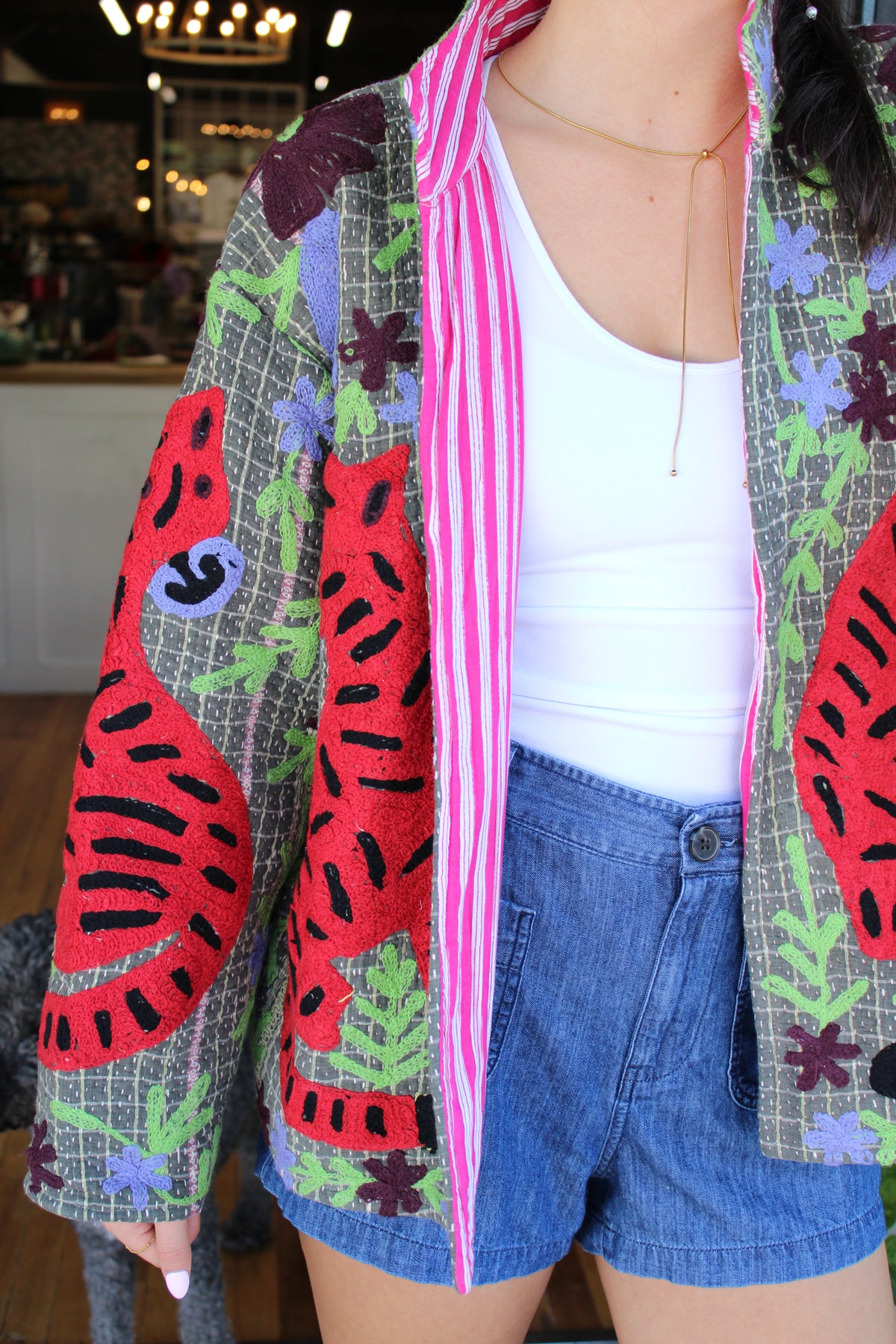 Embroidered Sari Tiger Jacket