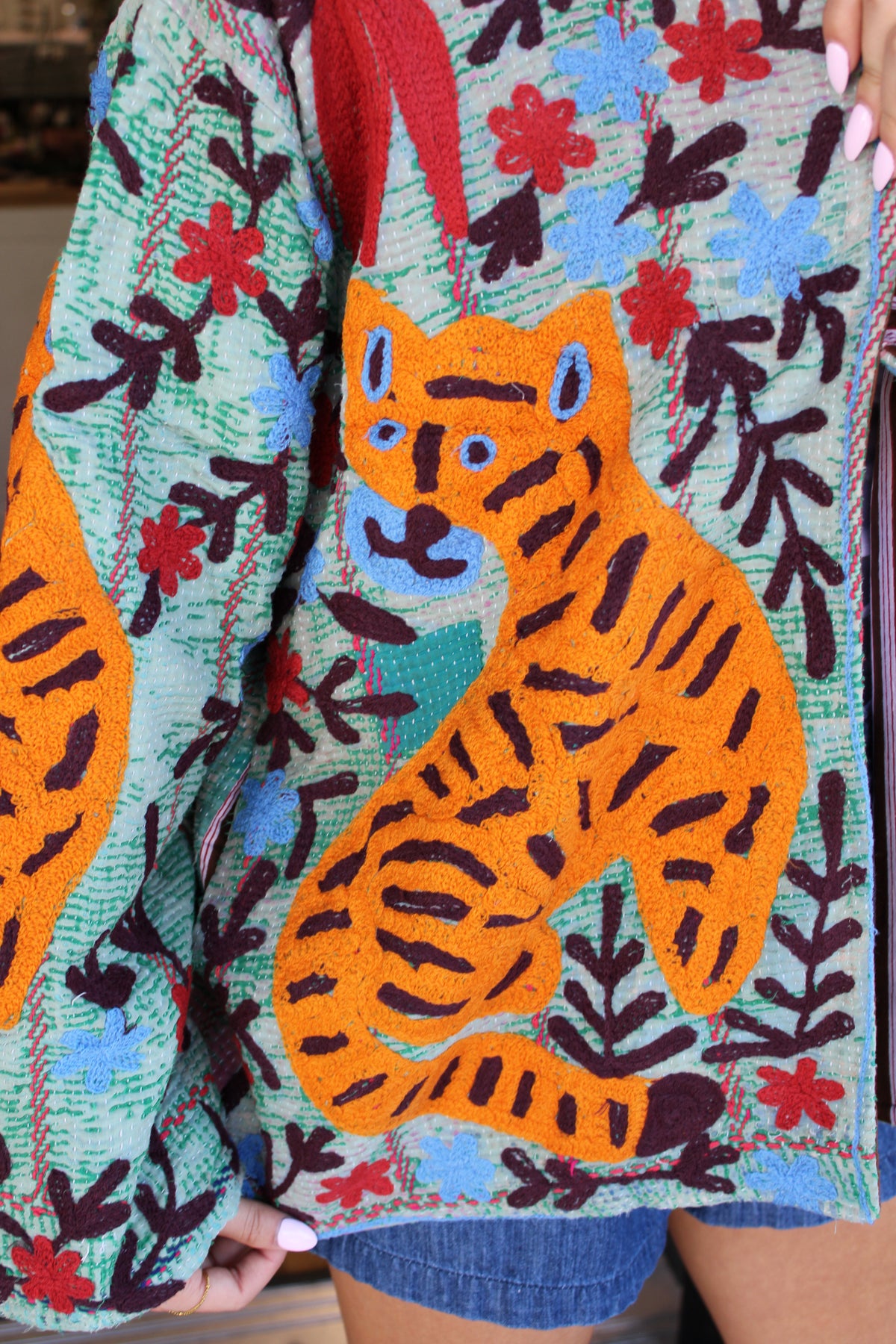 Embroidered Sari Tiger Jacket