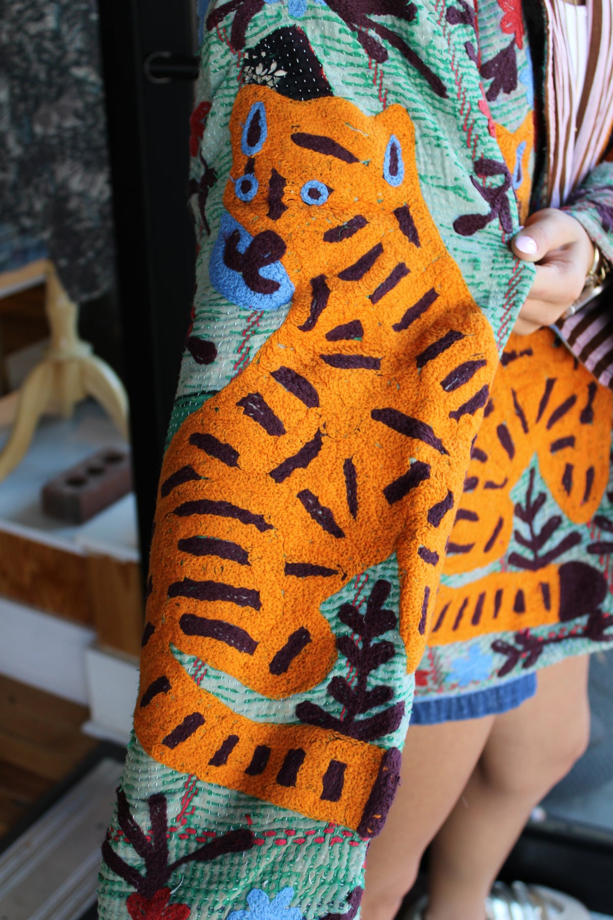 Embroidered Sari Tiger Jacket