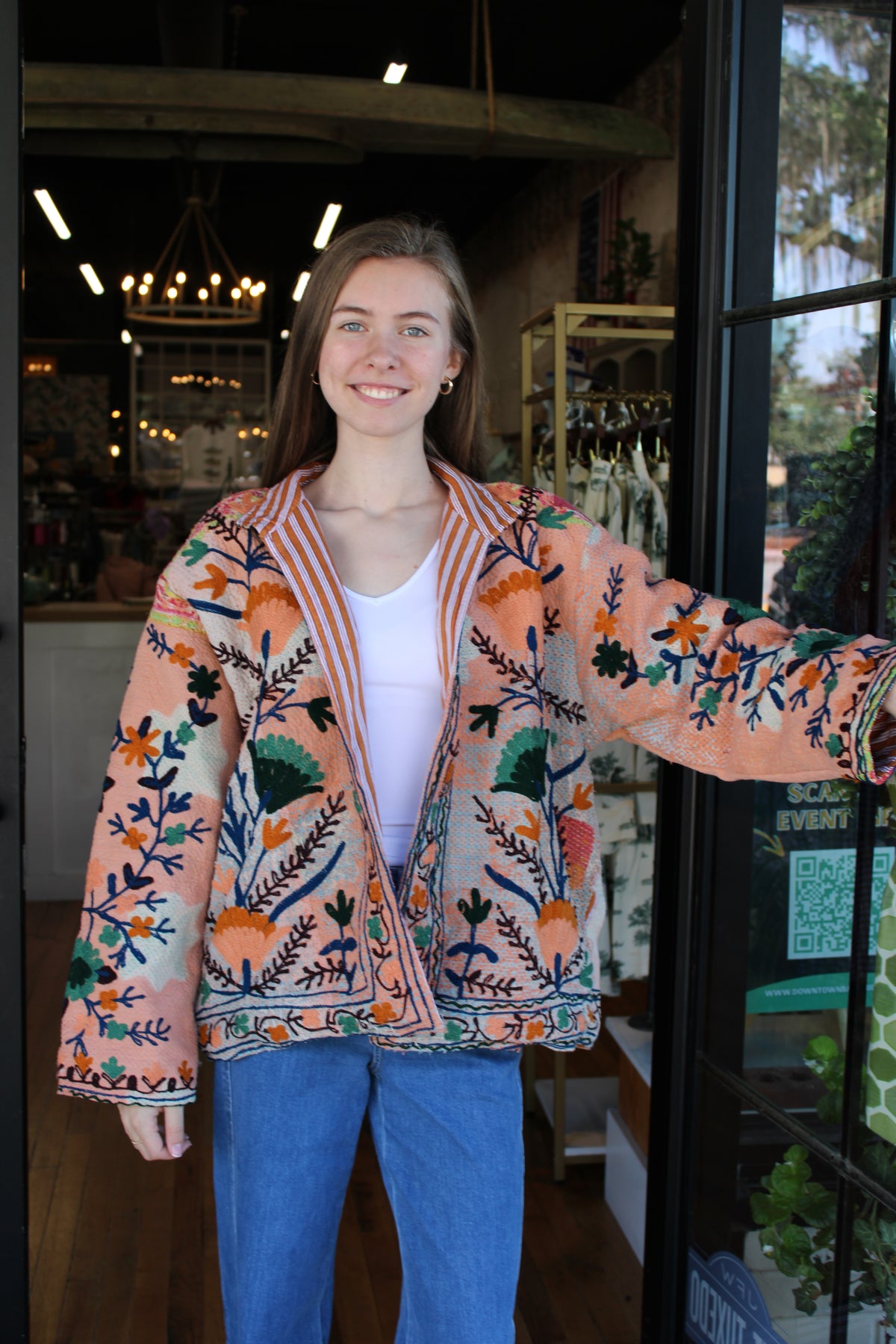 Embroidered Sari Floral Jacket