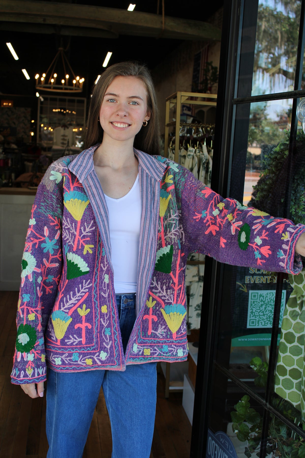 Embroidered Sari Floral Jacket