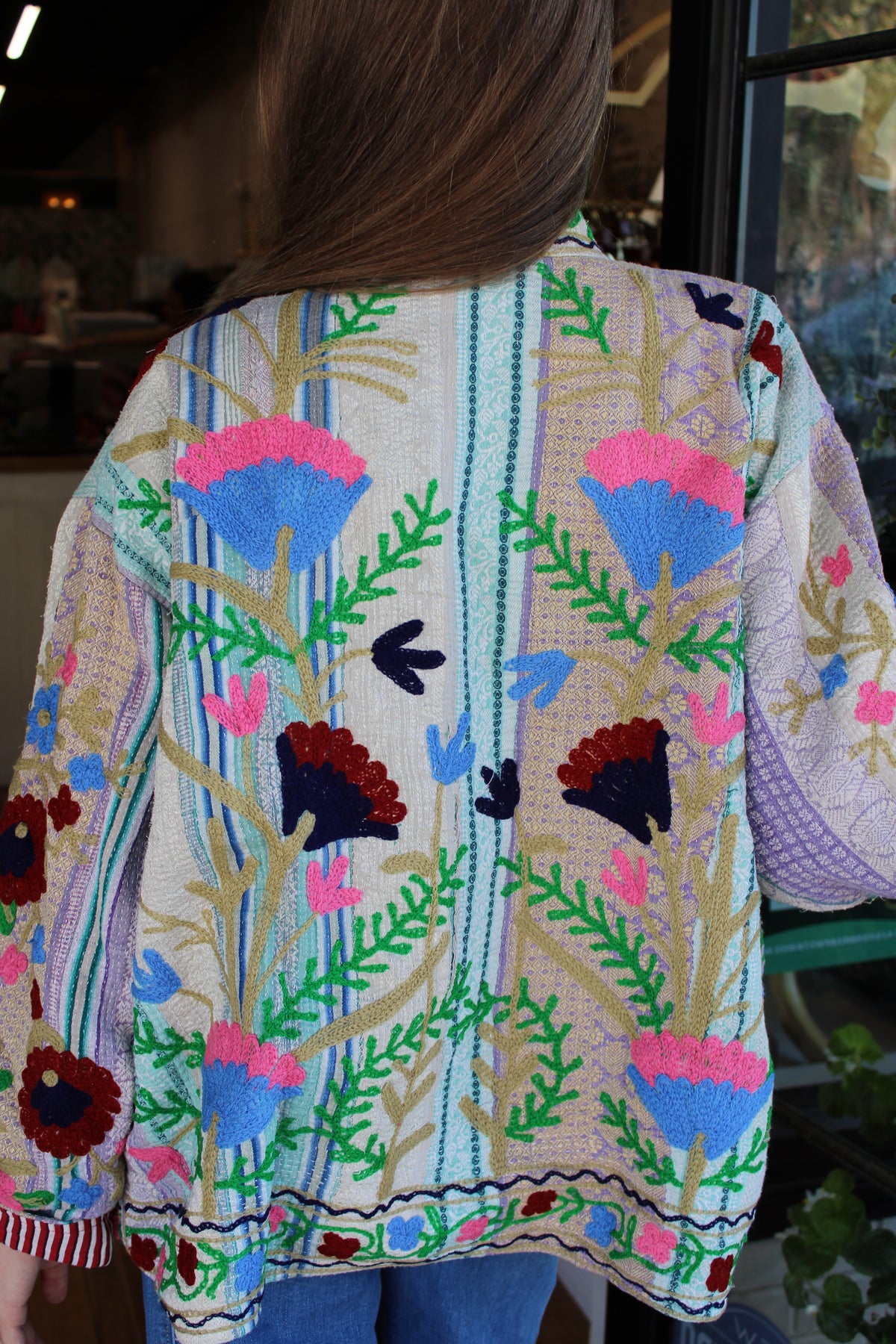 Embroidered Sari Floral Jacket