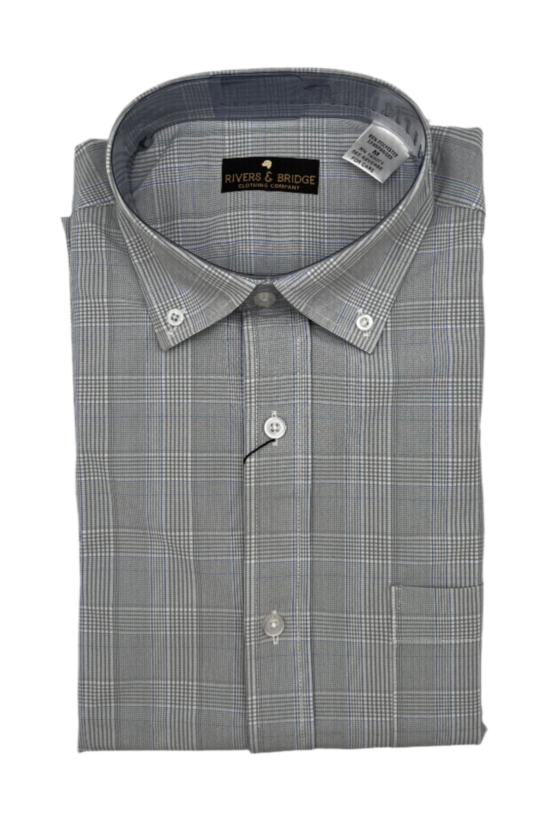 Rivers & Bridge Performance Button Down (Grey Plaid)
