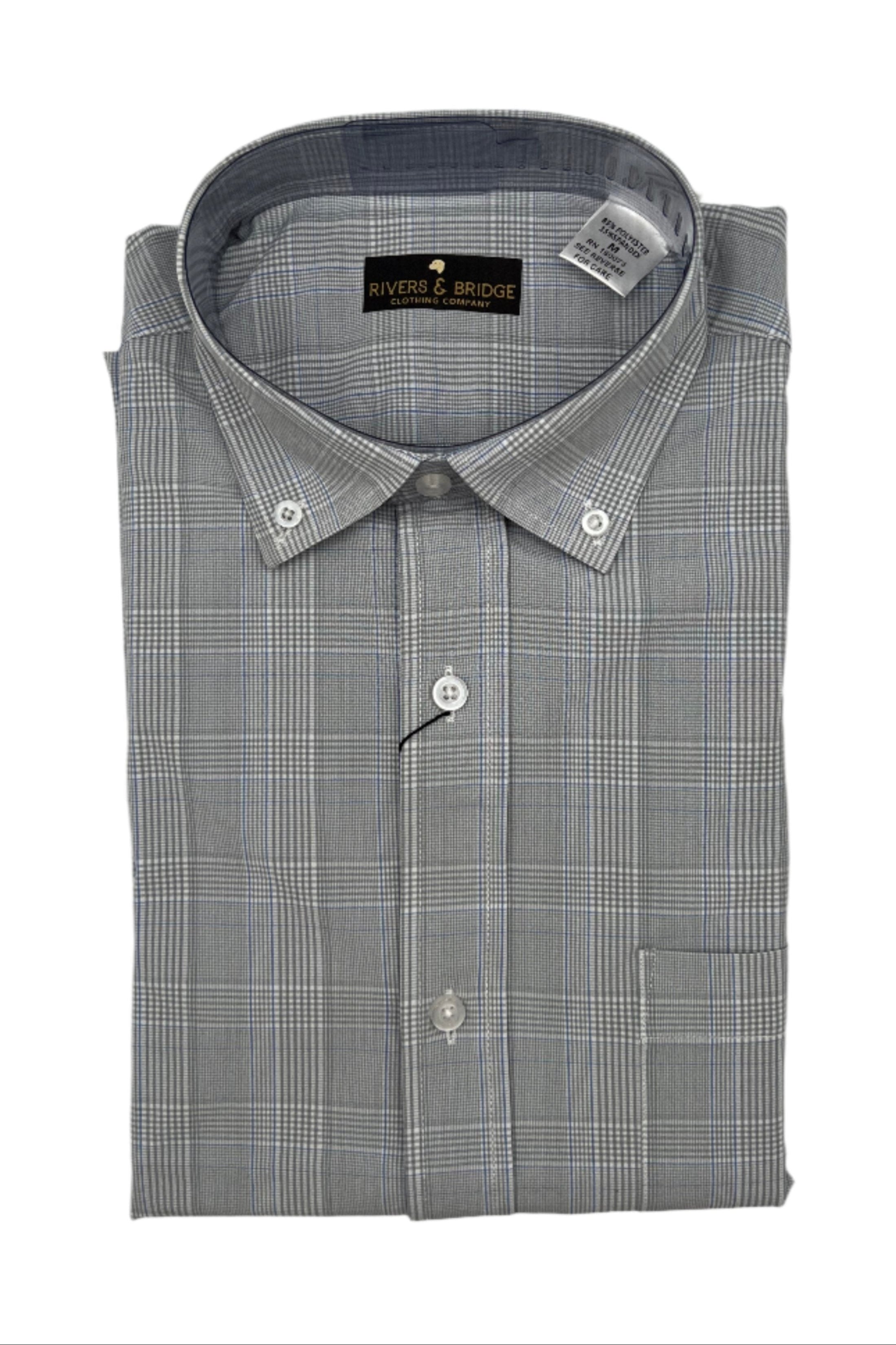 Rivers & Bridge Performance Button Down (Grey Plaid) FINAL SALE