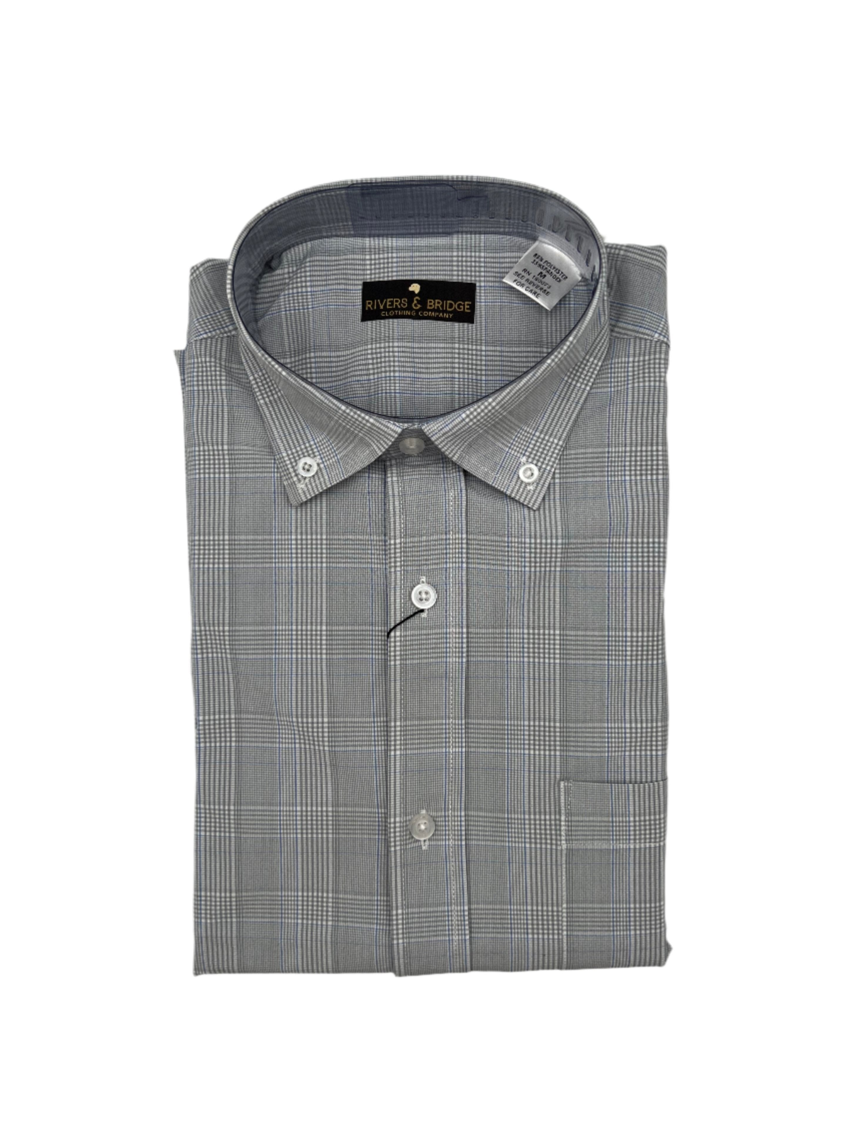 Rivers & Bridge Performance Button Down (Grey Plaid)