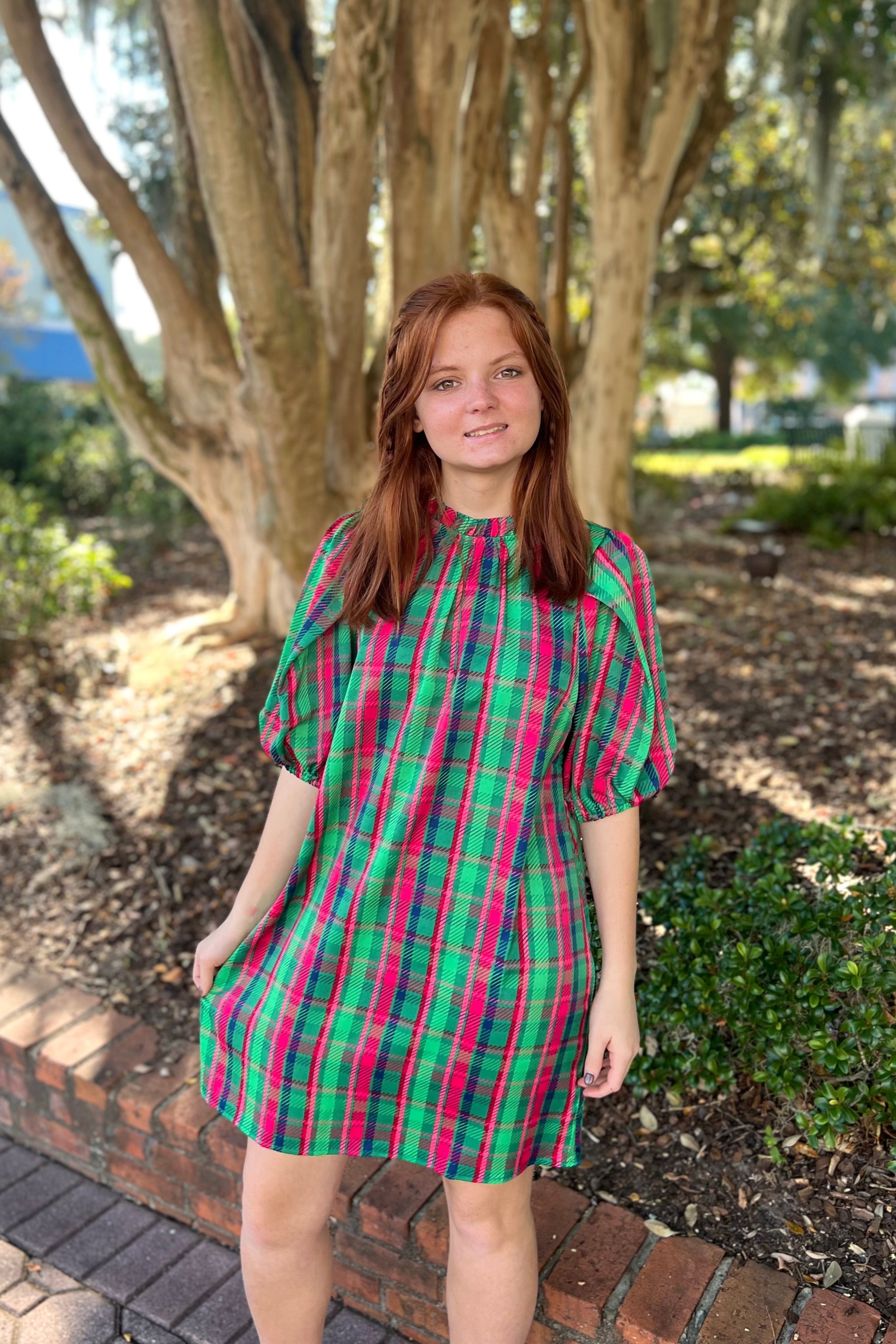 The Libby Dress (Plaid About You Green) FINAL SALE