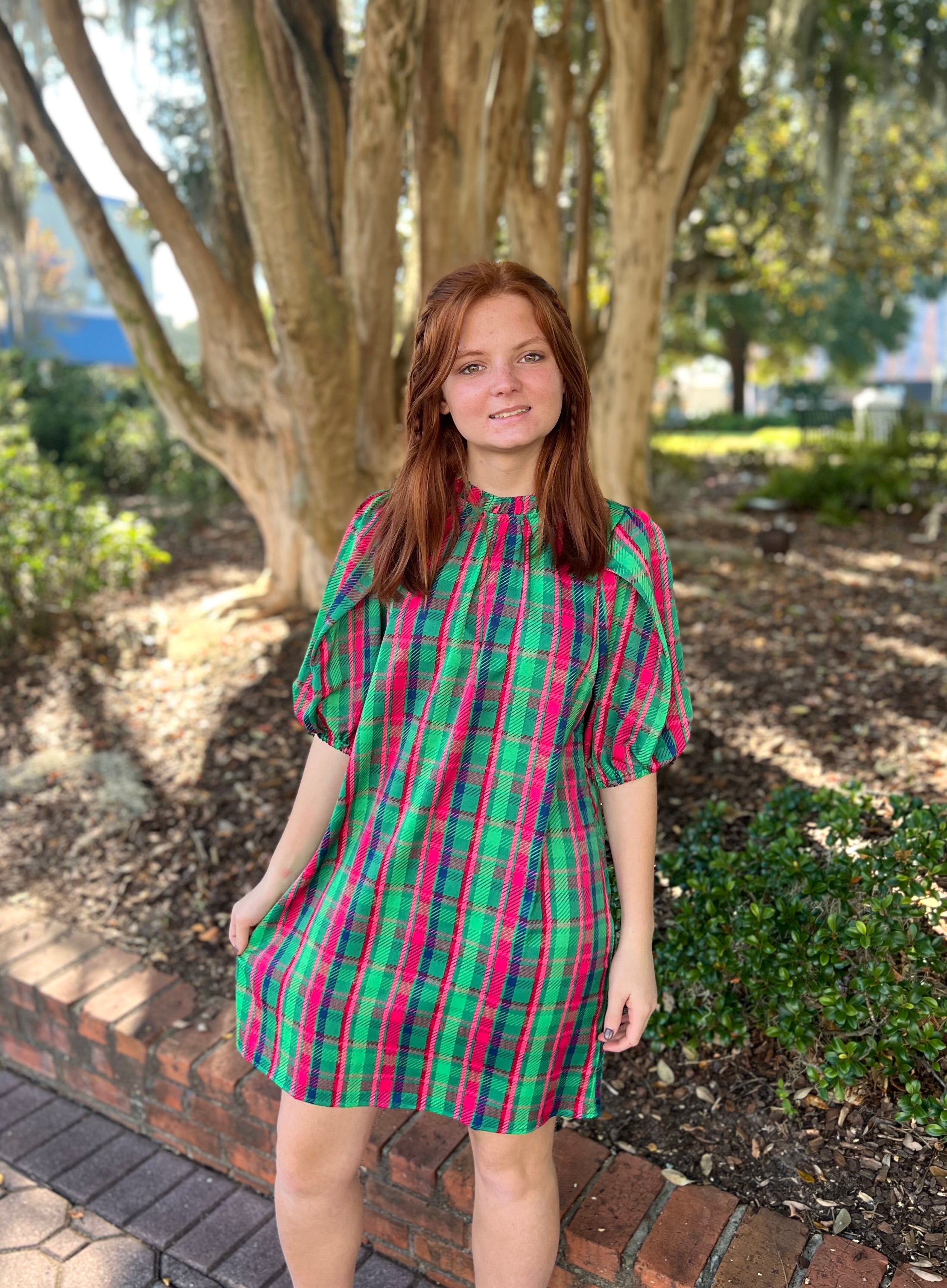 The Libby Dress (Plaid About You Green)