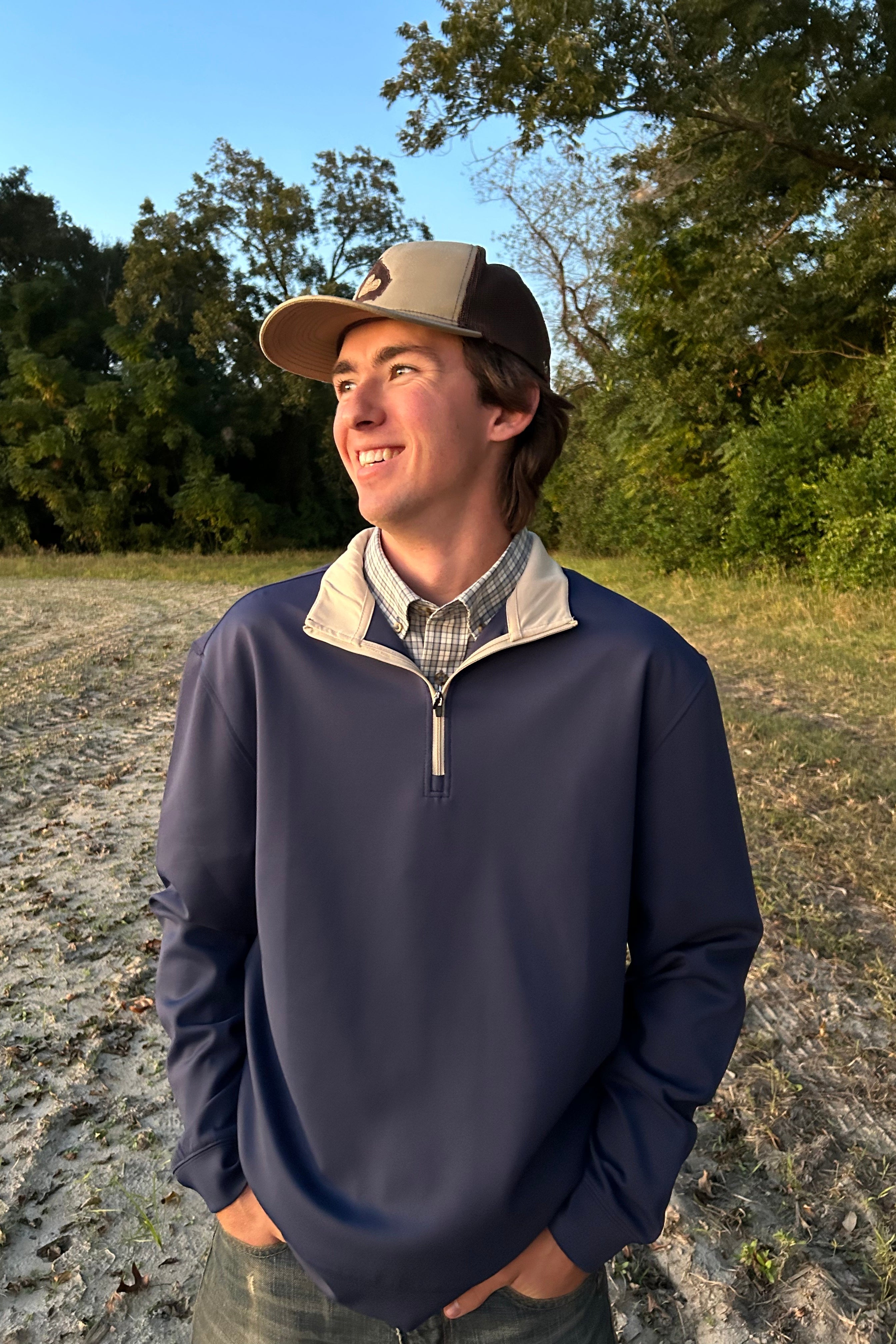 Rivers & Bridge Performance Pullover (Navy/Khaki) FINAL SALE