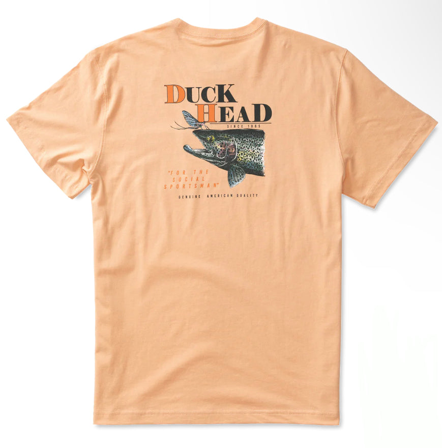 Duck head Logo Short Sleeve T-Shirt-Faded Peach