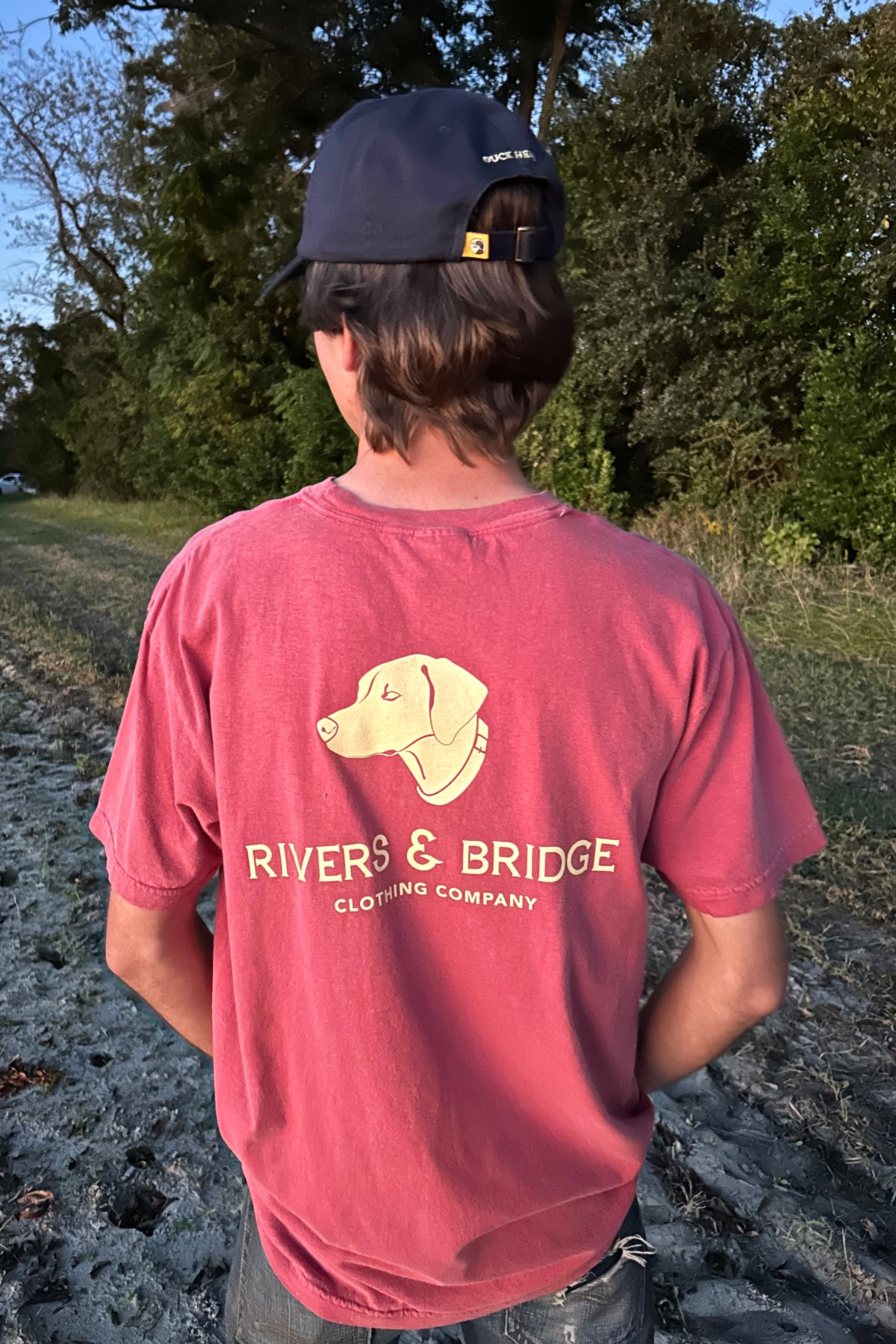 Rivers & Bridge Game Day Logo Tee (Garnet/Gold)