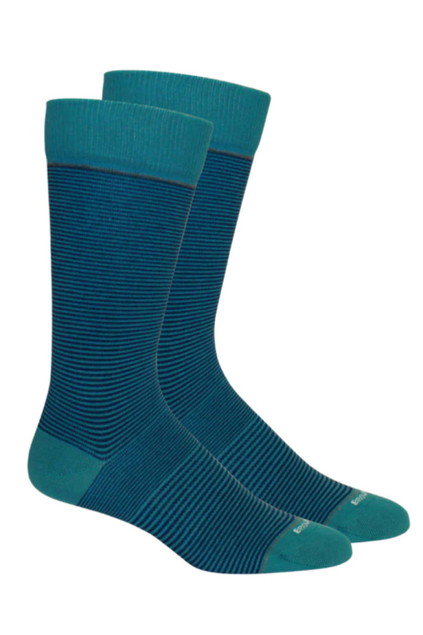 Brown Dog Socks - Stand Up Stripe (Teal/Navy)