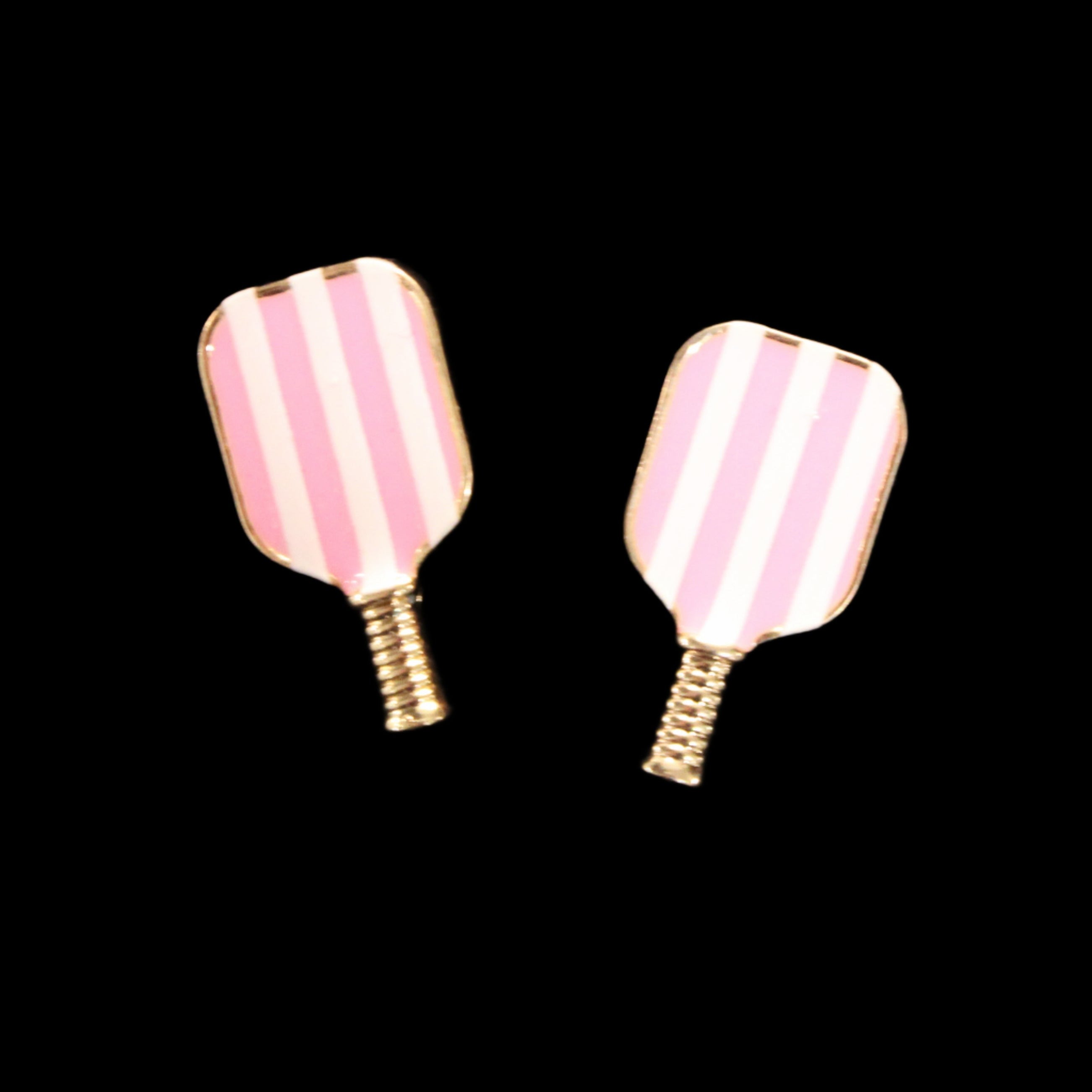 Pickleball Enamel Earrings (Pink)
