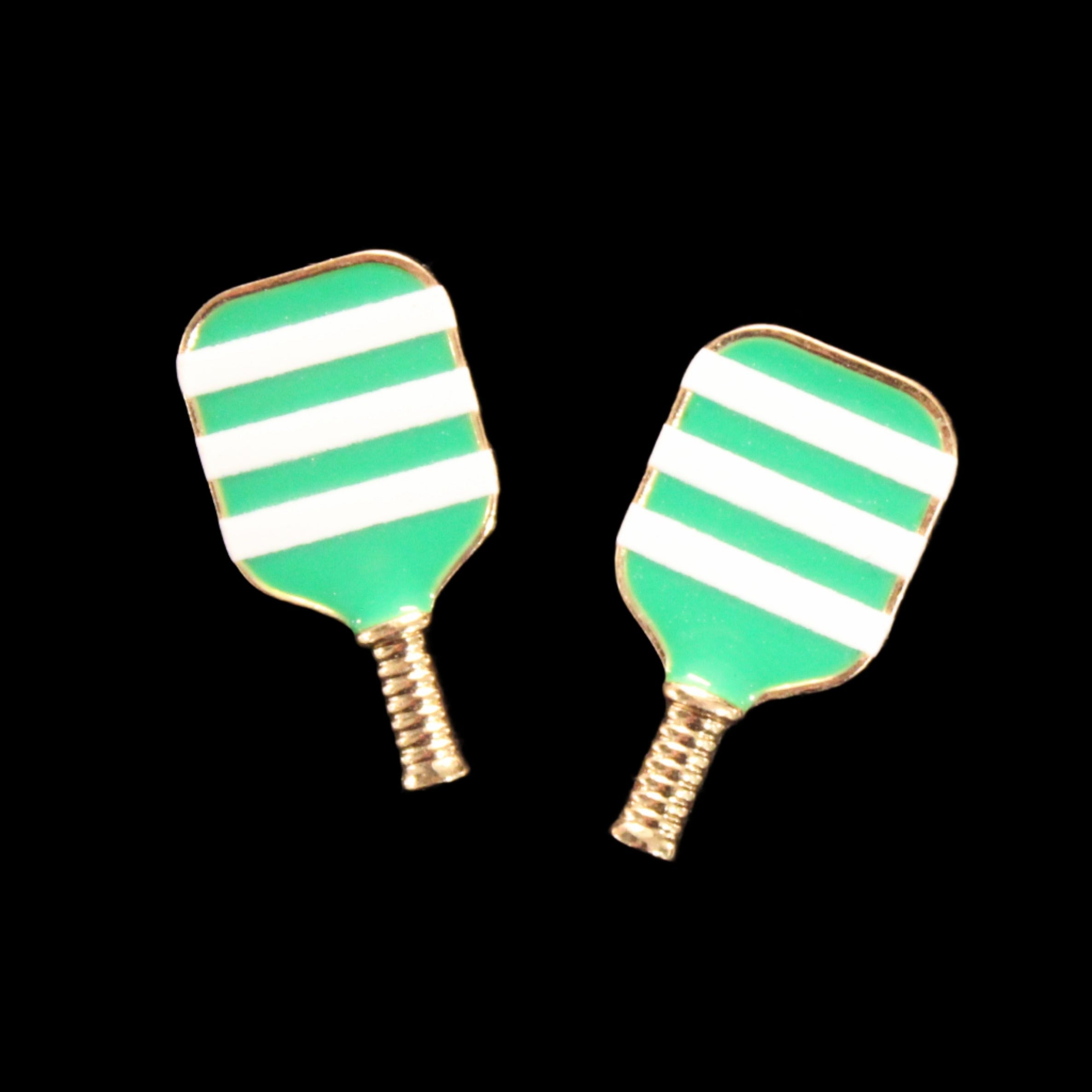 Pickleball Enamel Earrings (Green)