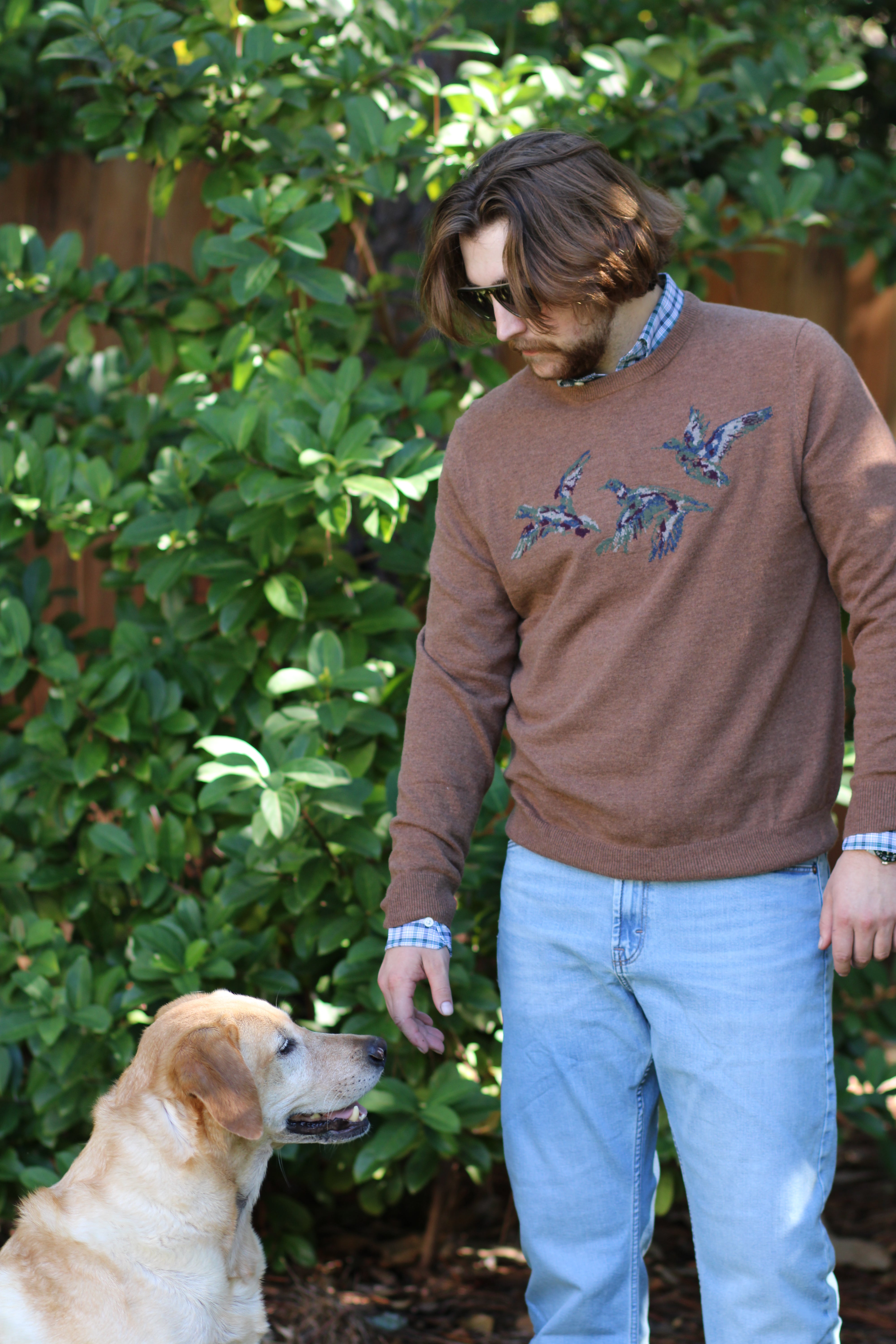 Duck Head - Flying Mallard Intarsia Merino Crewneck Sweater (Cider Brown Heather)