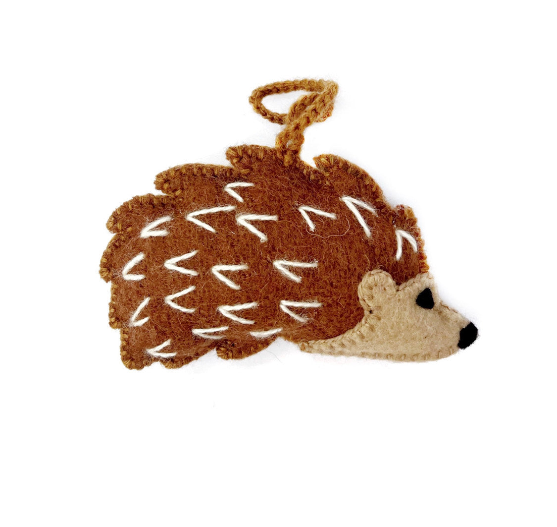 Hedgehog Embroidered Wool Ornament *Final Sale*