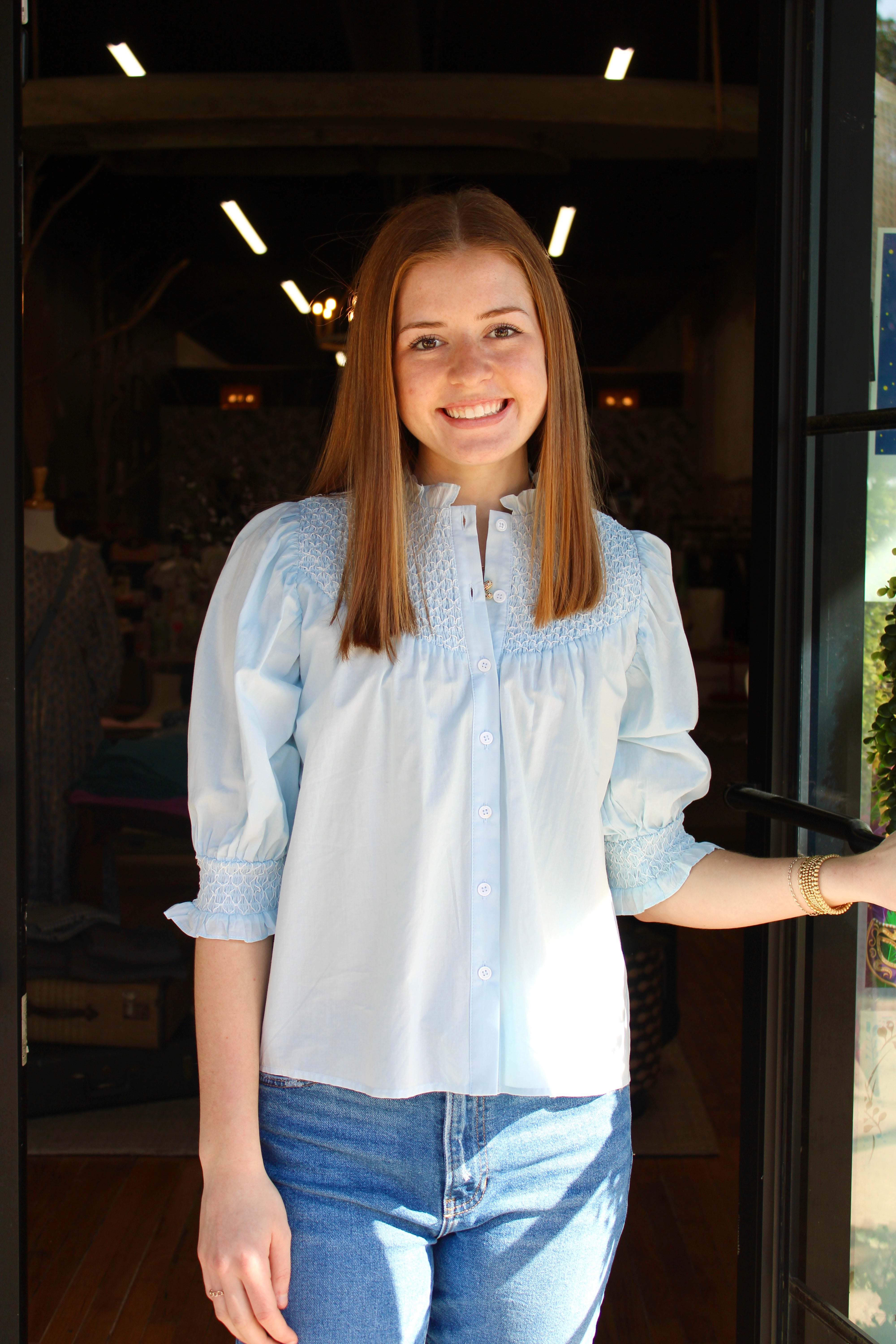 The Tina Blouse (Baby Blue)