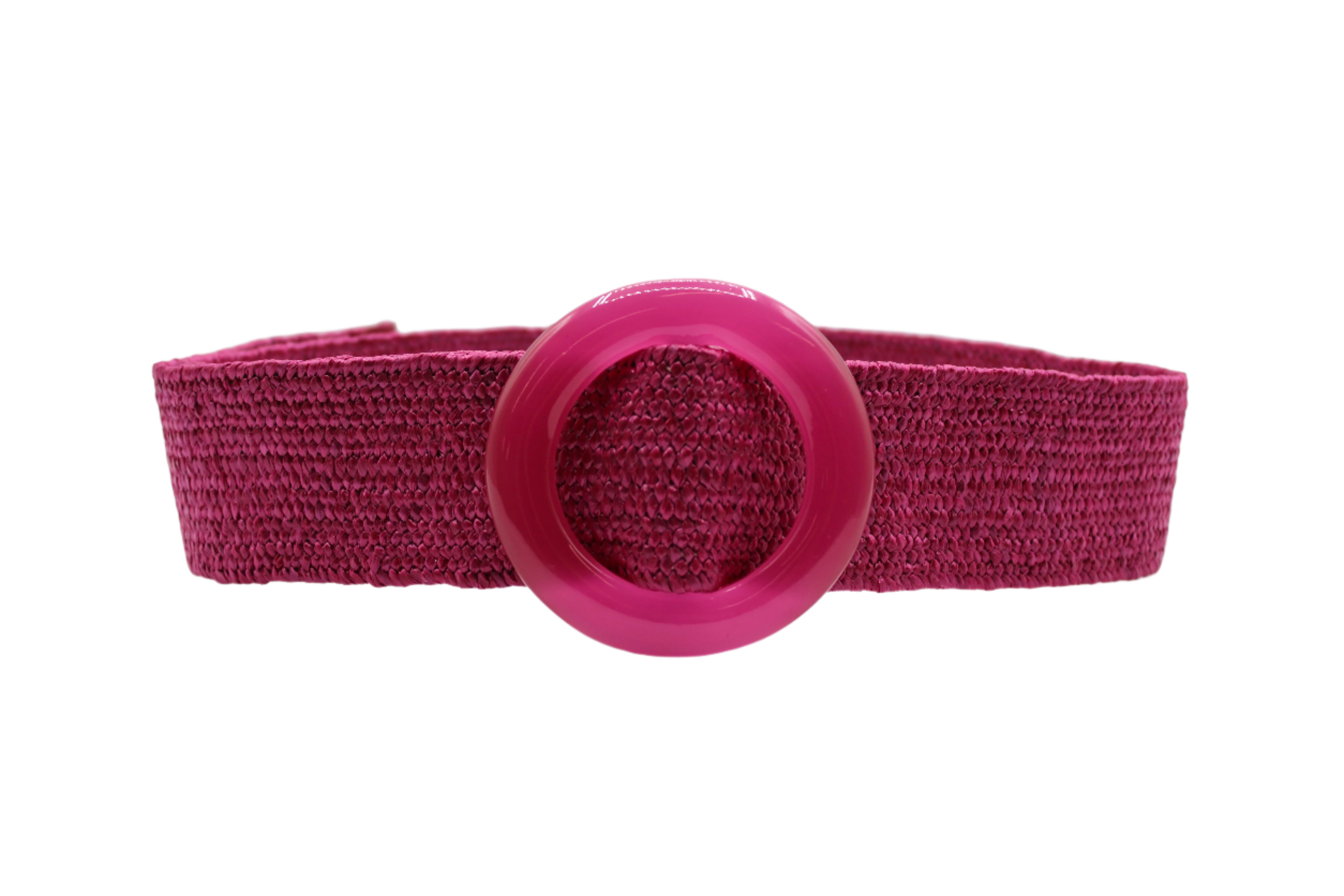 Magenta Straw Belt