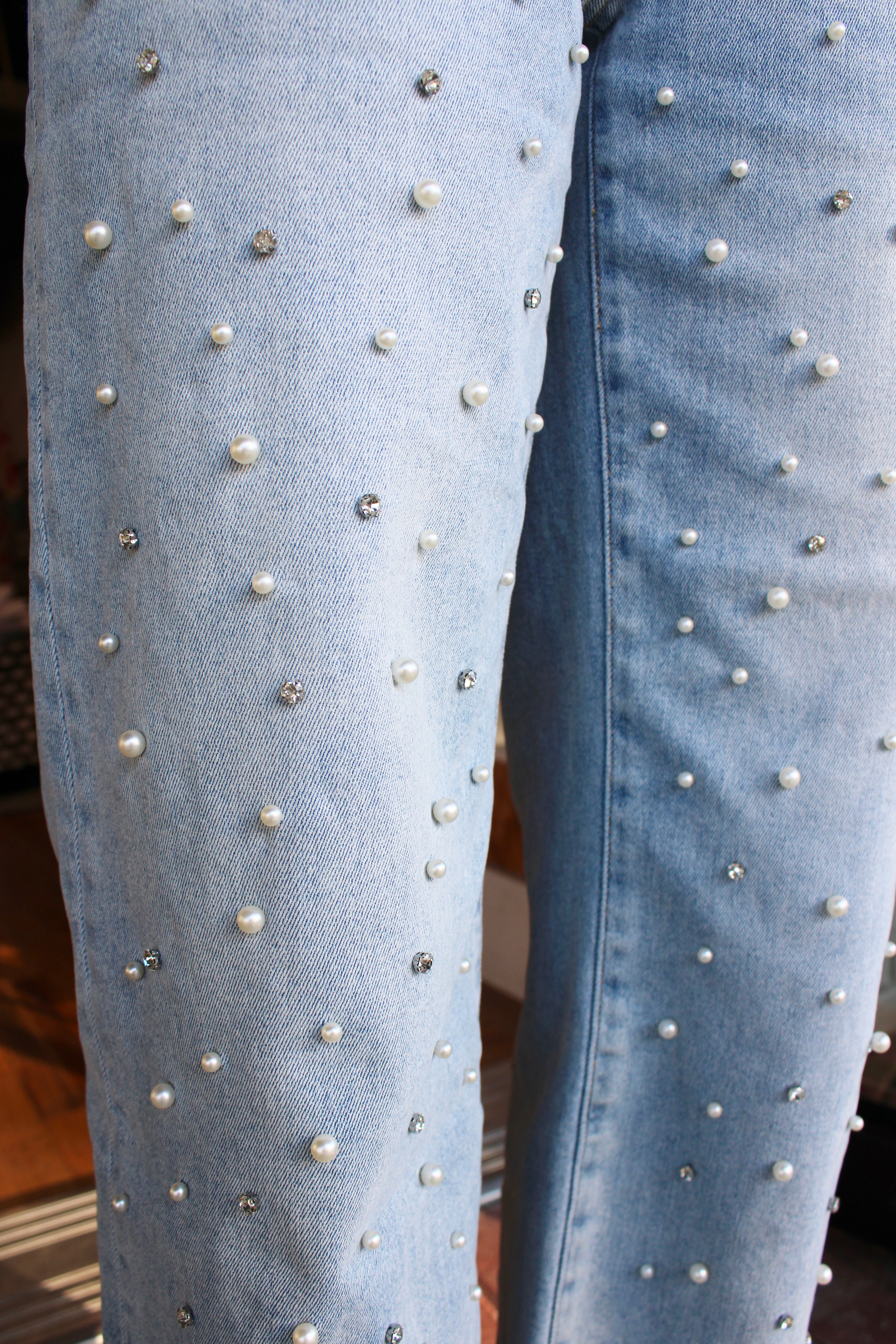 Embellished Pearl Jeans