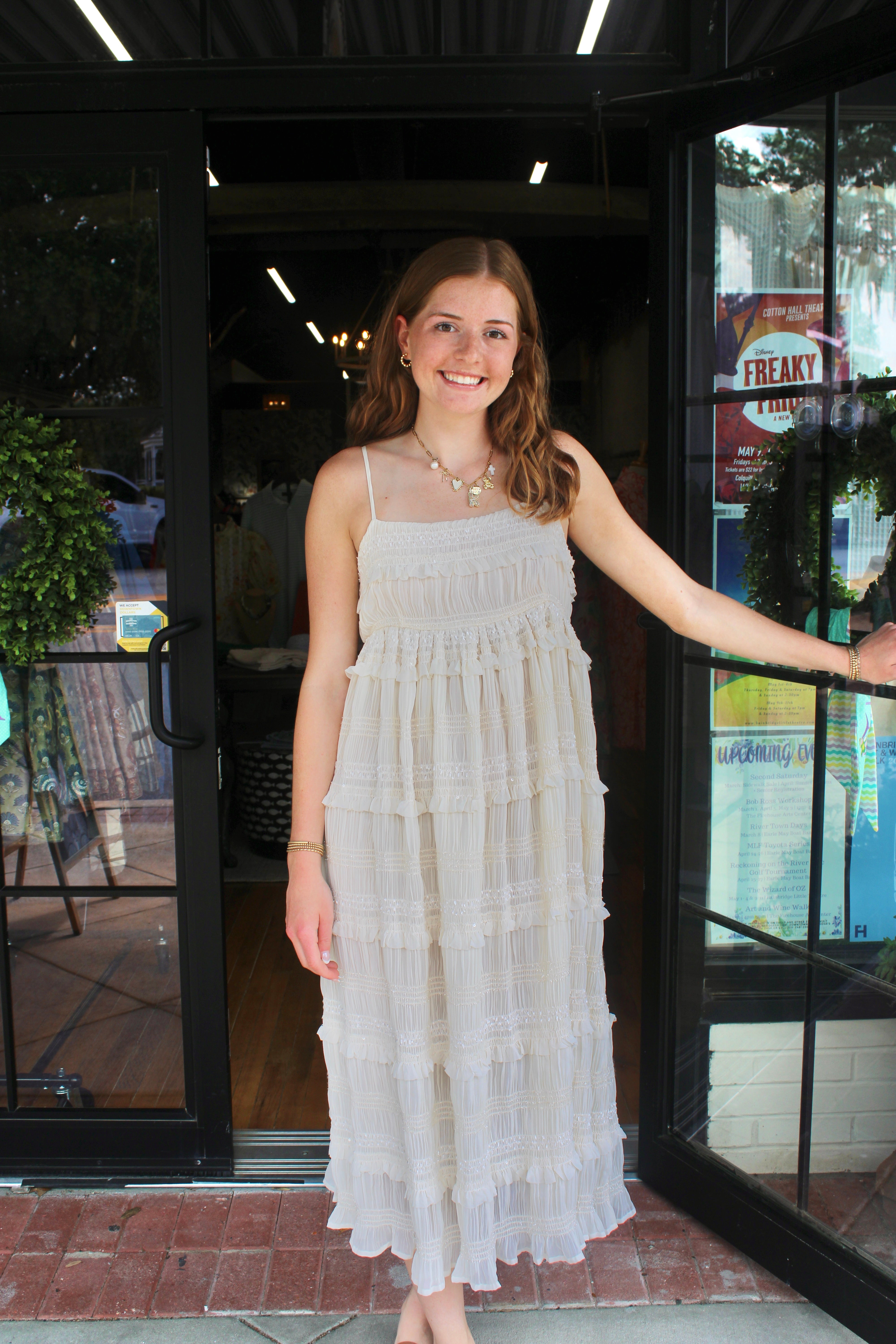 Gardenia Midi Dress (Cream)