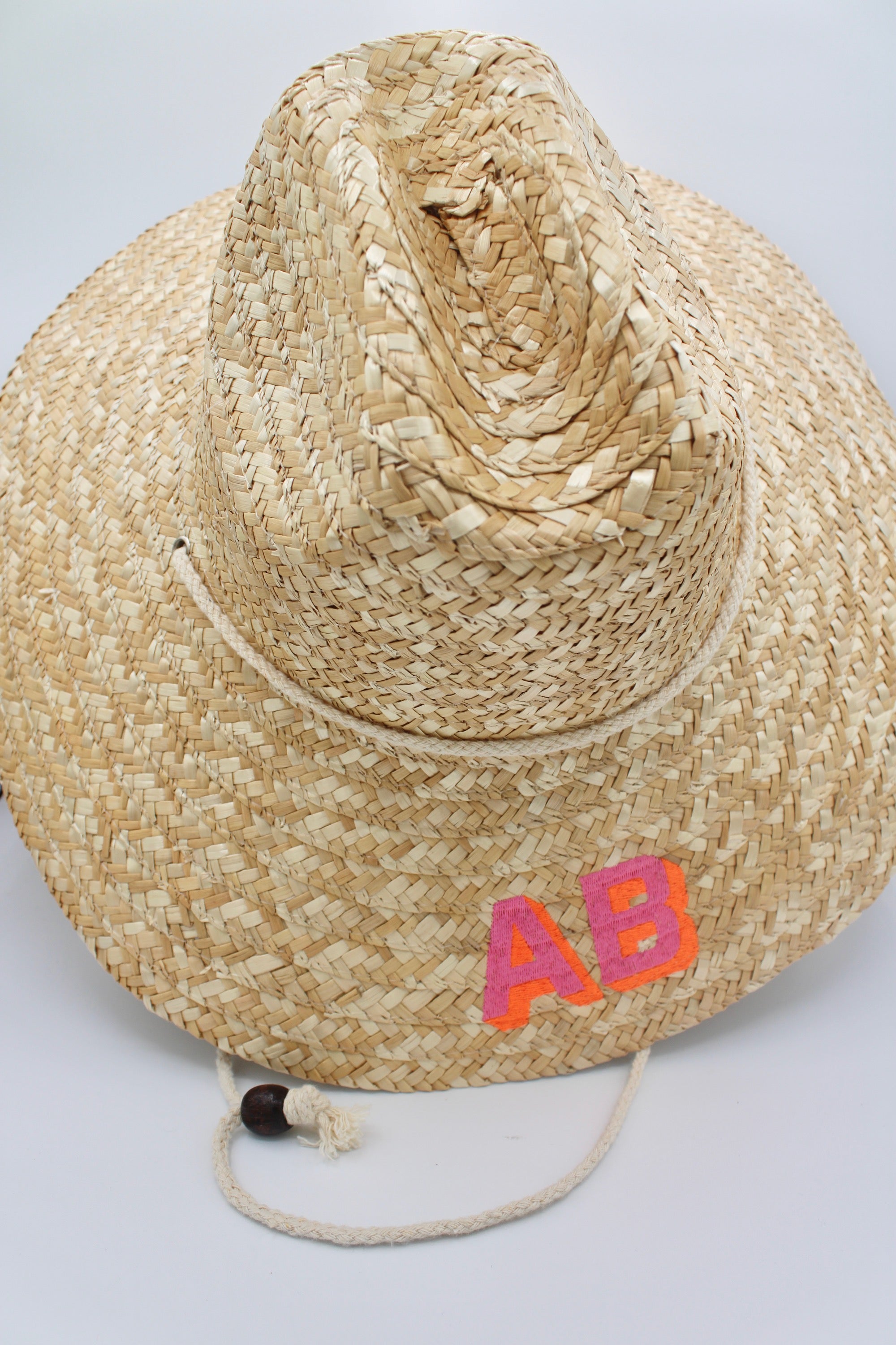 Monogrammed Straw Lifeguard Hat