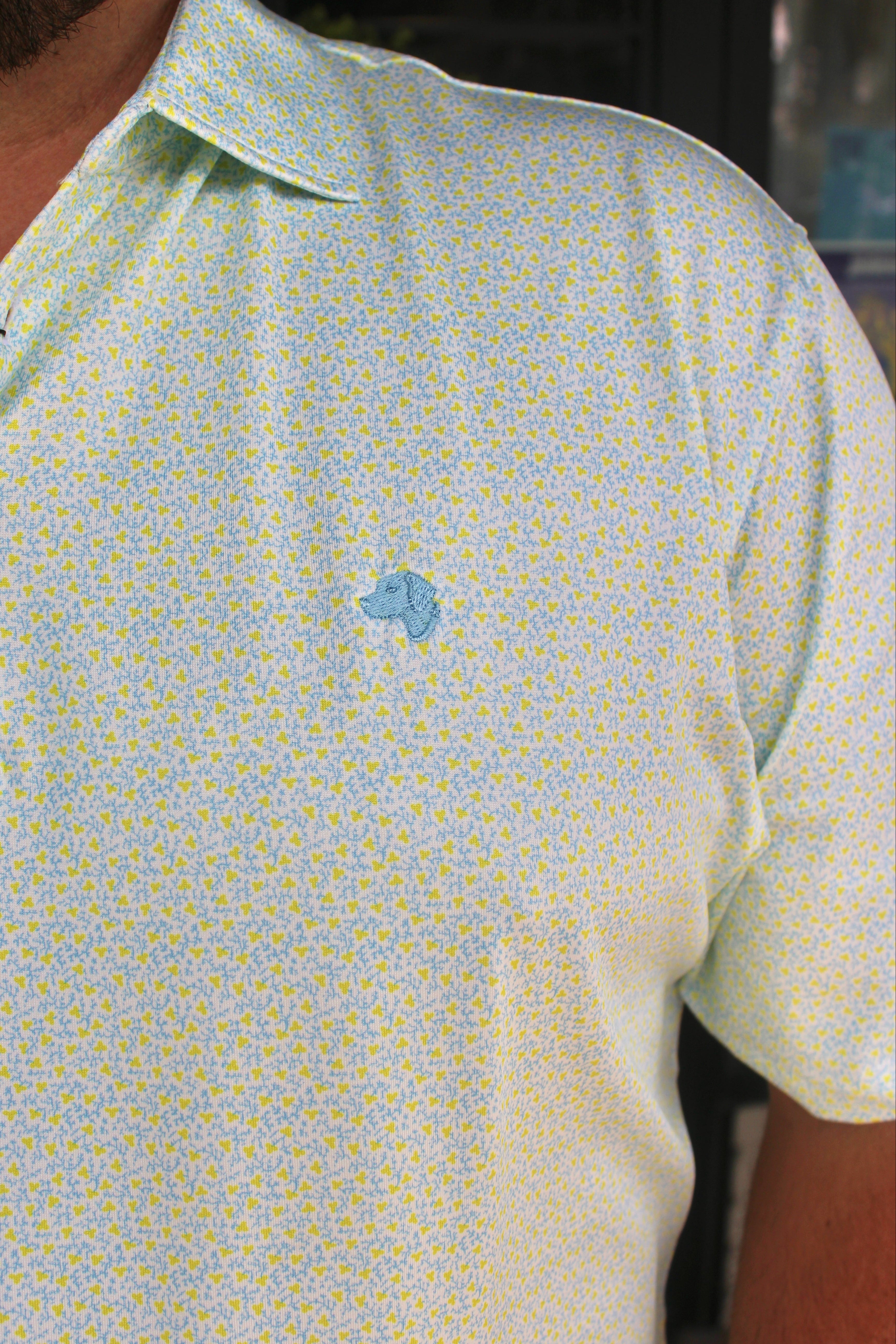 Rivers & Bridge - Performance Polo (Sky/White/Yellow)