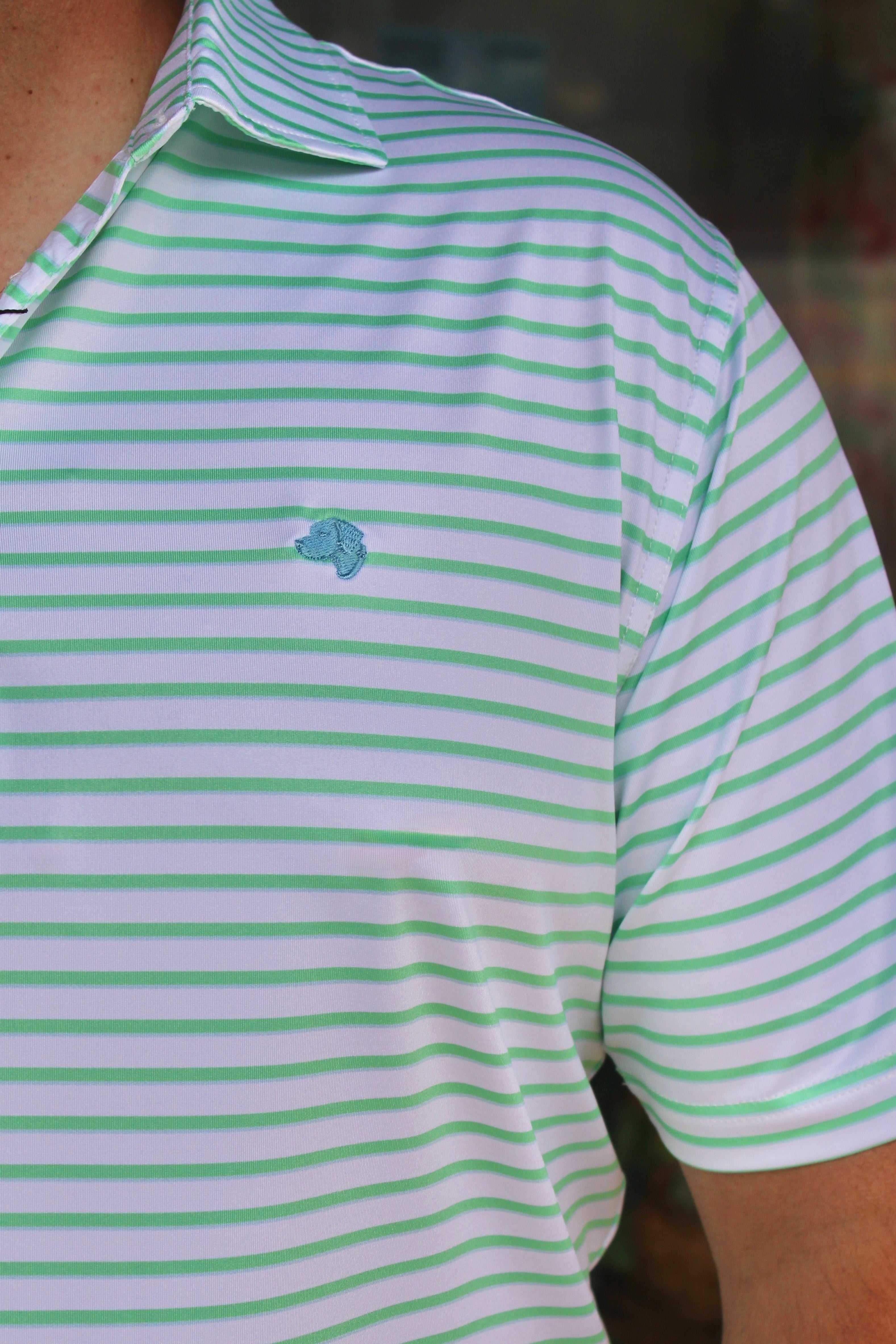 Rivers & Bridge - Performance Polo (White/Lime/Light Blue)
