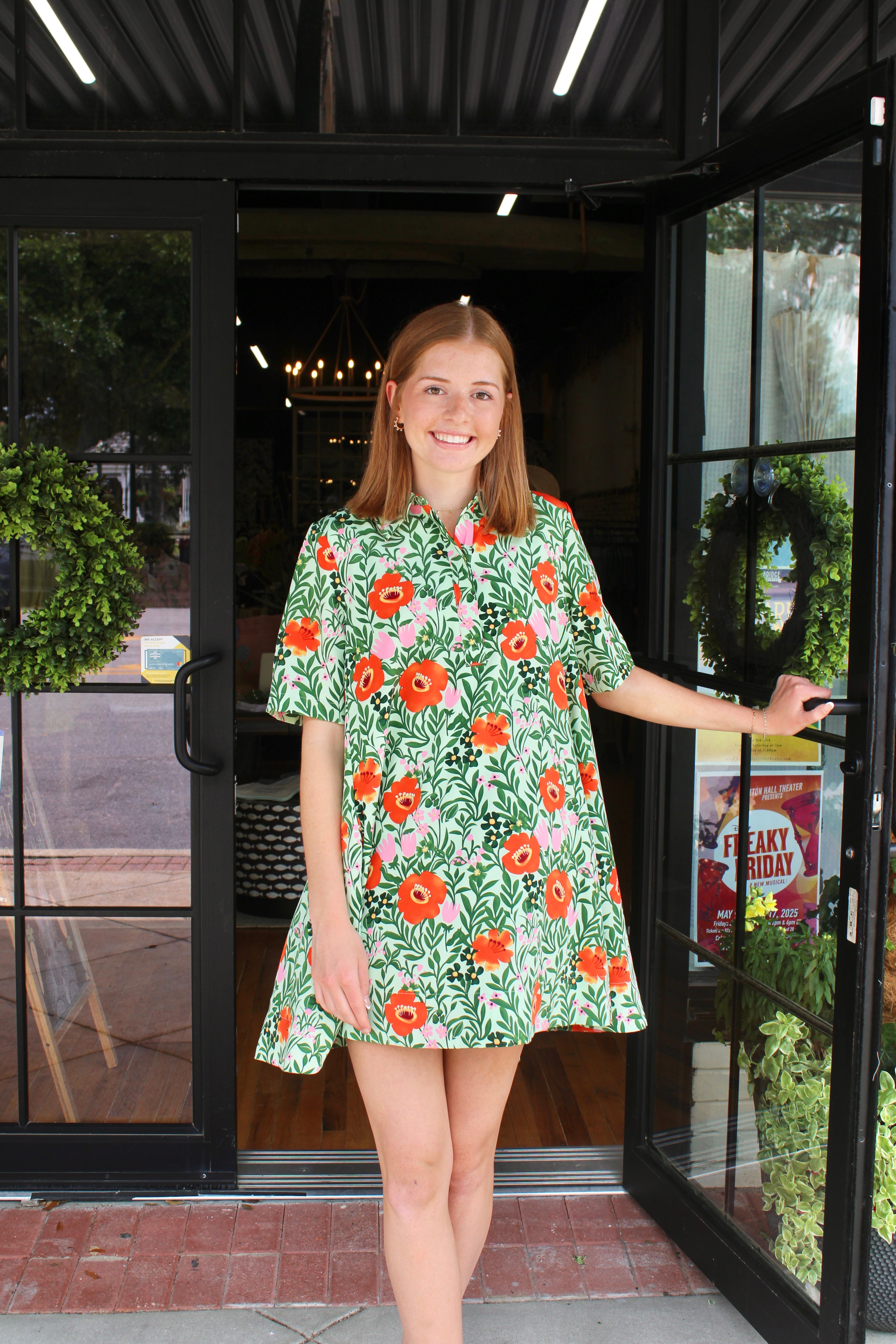 Shirt Dress (Lime Multi)