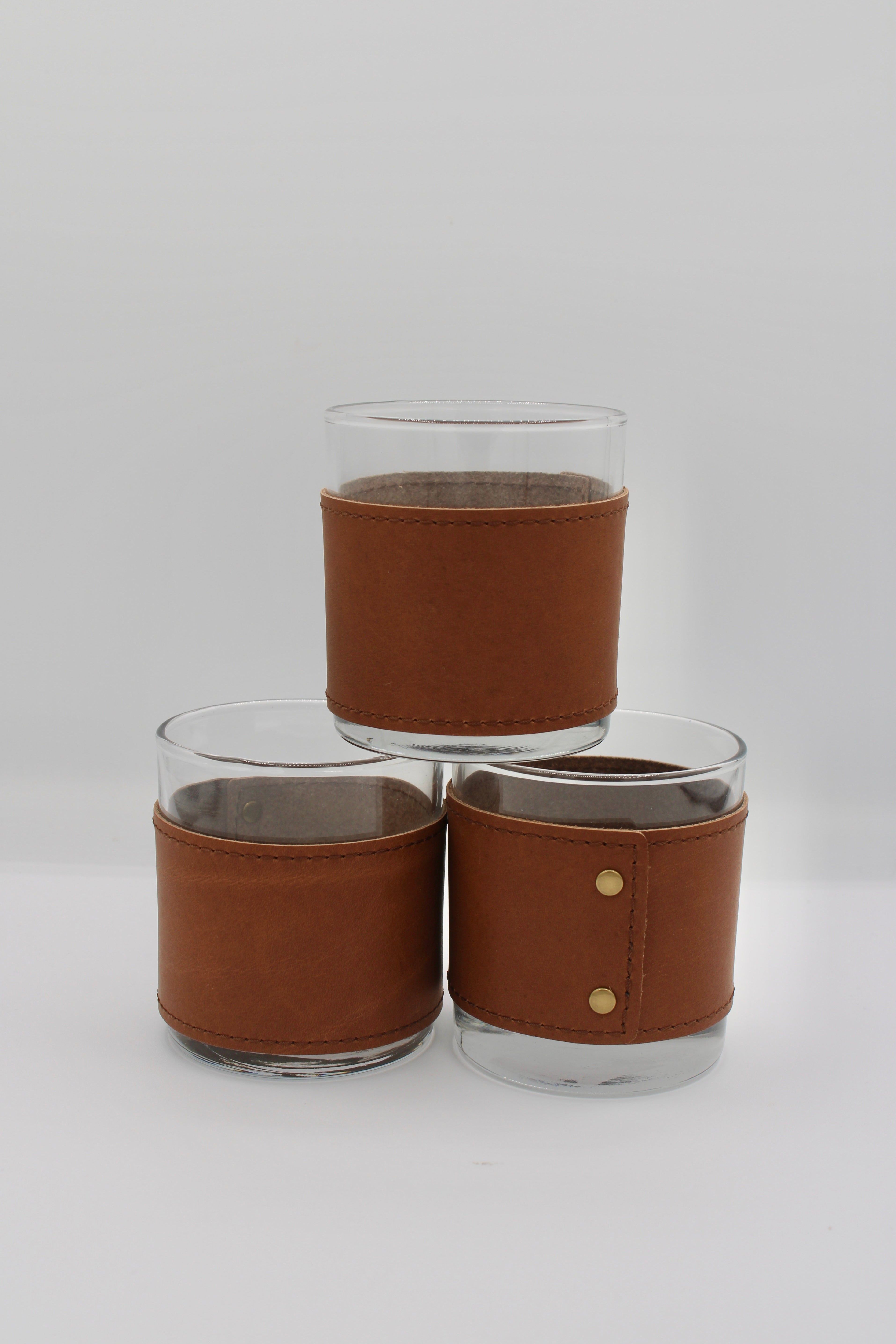 Leather Rocks Glass (Chocolate)