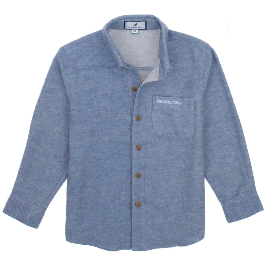 Properly Tied Breeze Shirt LS -Washed Blue