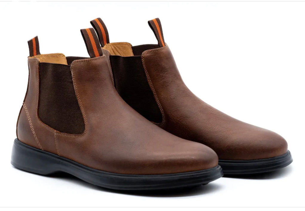 Windsor Oiled Waterproof Saddle Leather Chelsea Boot -Chocolate