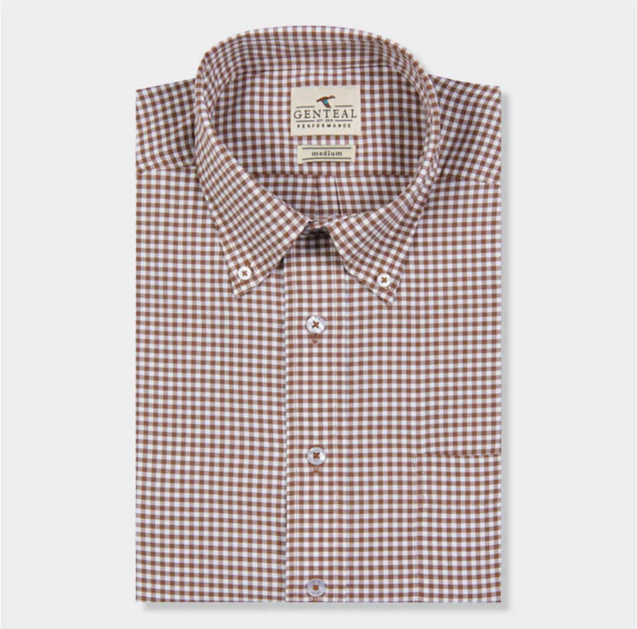 Genteal Apparel Gingham SofTouch® Woven Sport Shirt -Coco