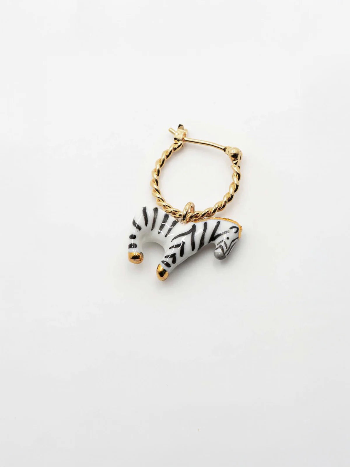 Nach - Mini Zebra Creole Earrings