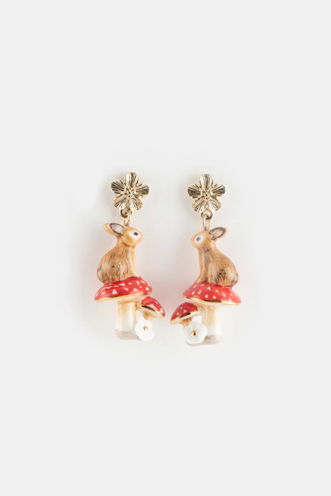 Nach - Rabbit & Mushroom Dangle Earrings