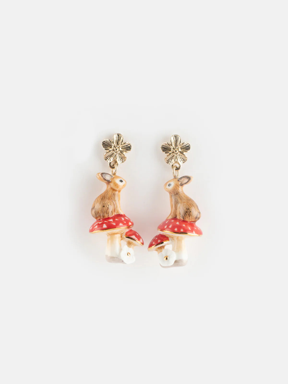 Nach - Rabbit & Mushroom Dangle Earrings