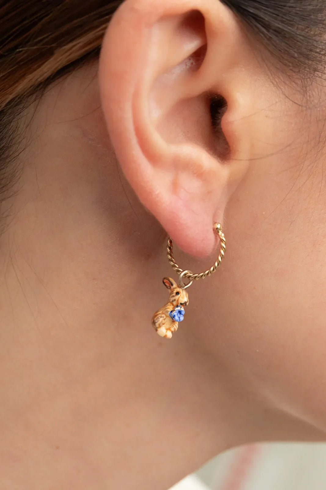 Nach - Brown Rabbit Mini Earrings