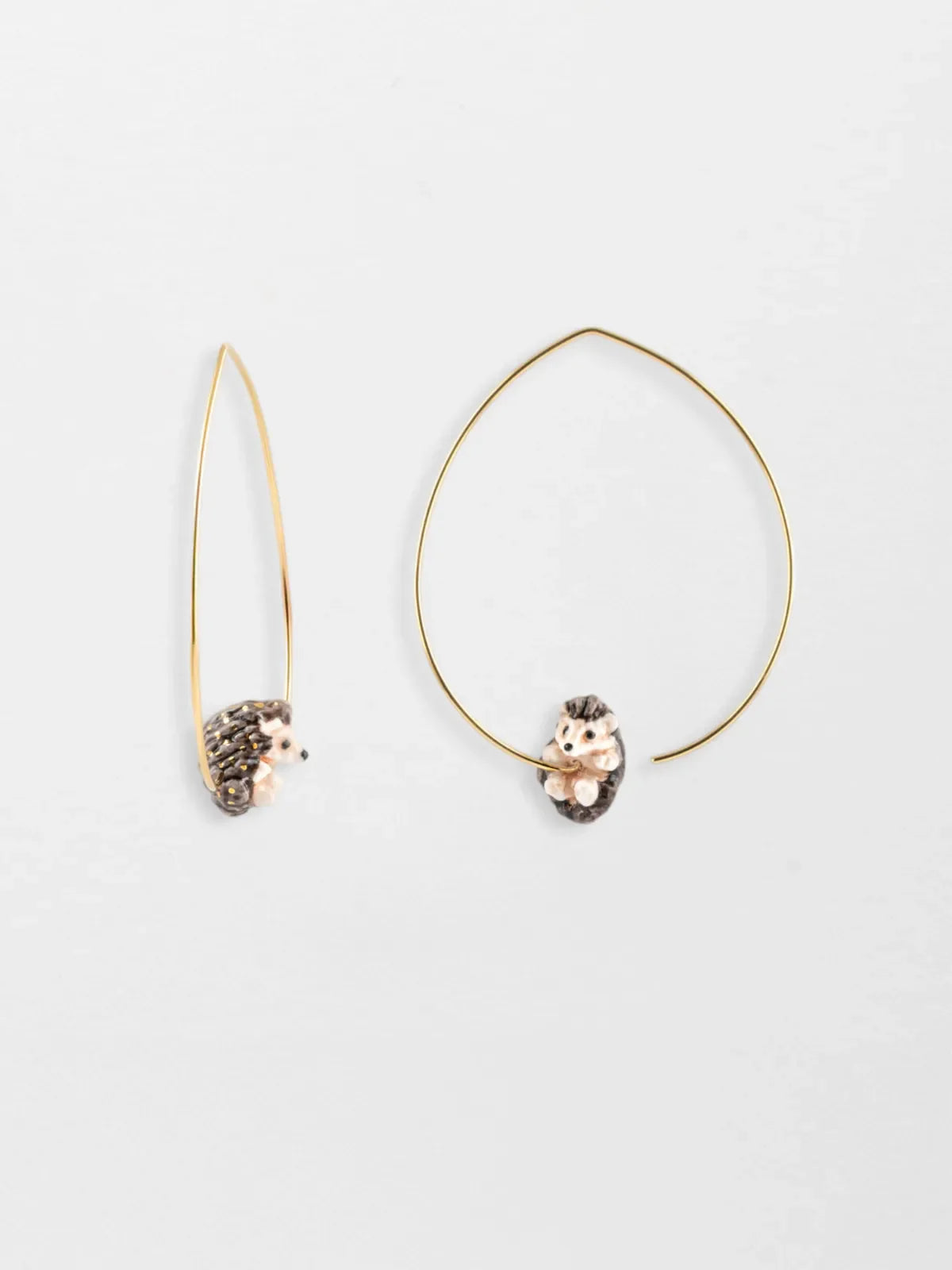 Nach - Hanging Hedgehog Hoop Earrings