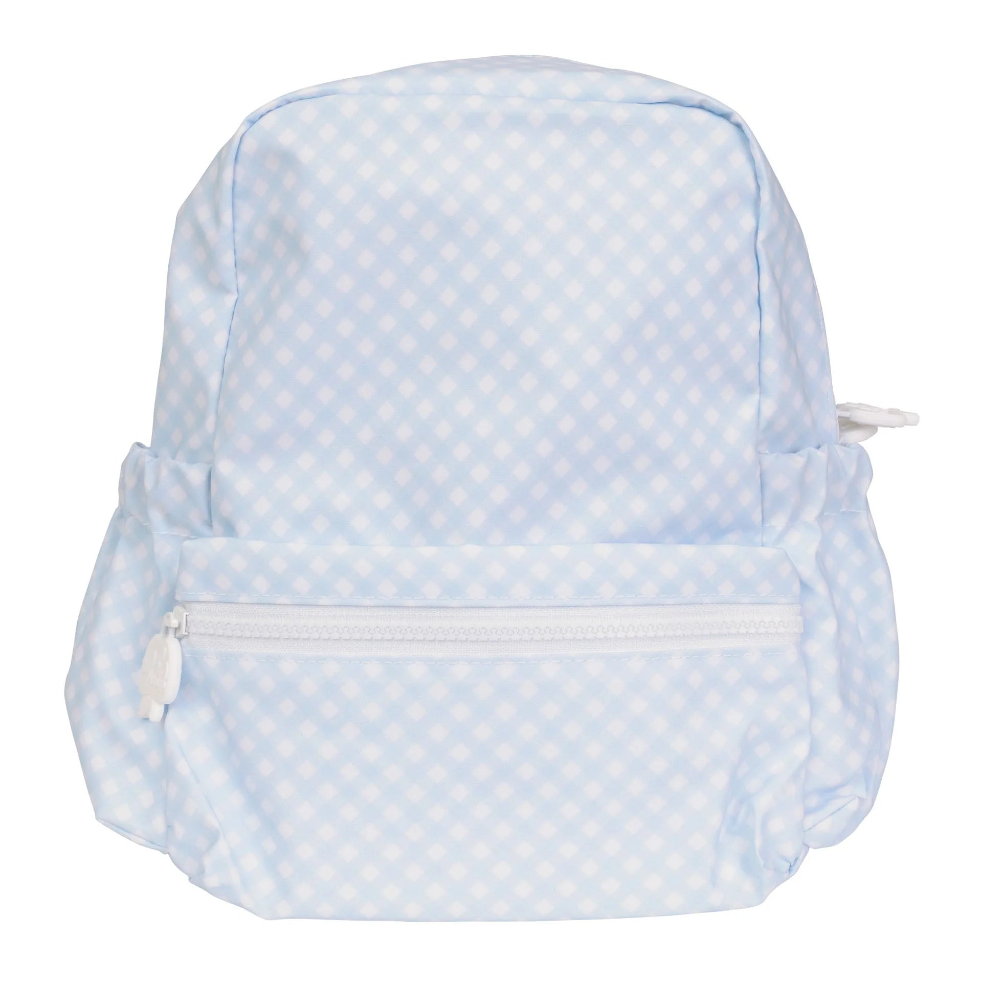 Apple of My Isla - Large Backpack (Blue Gingham)